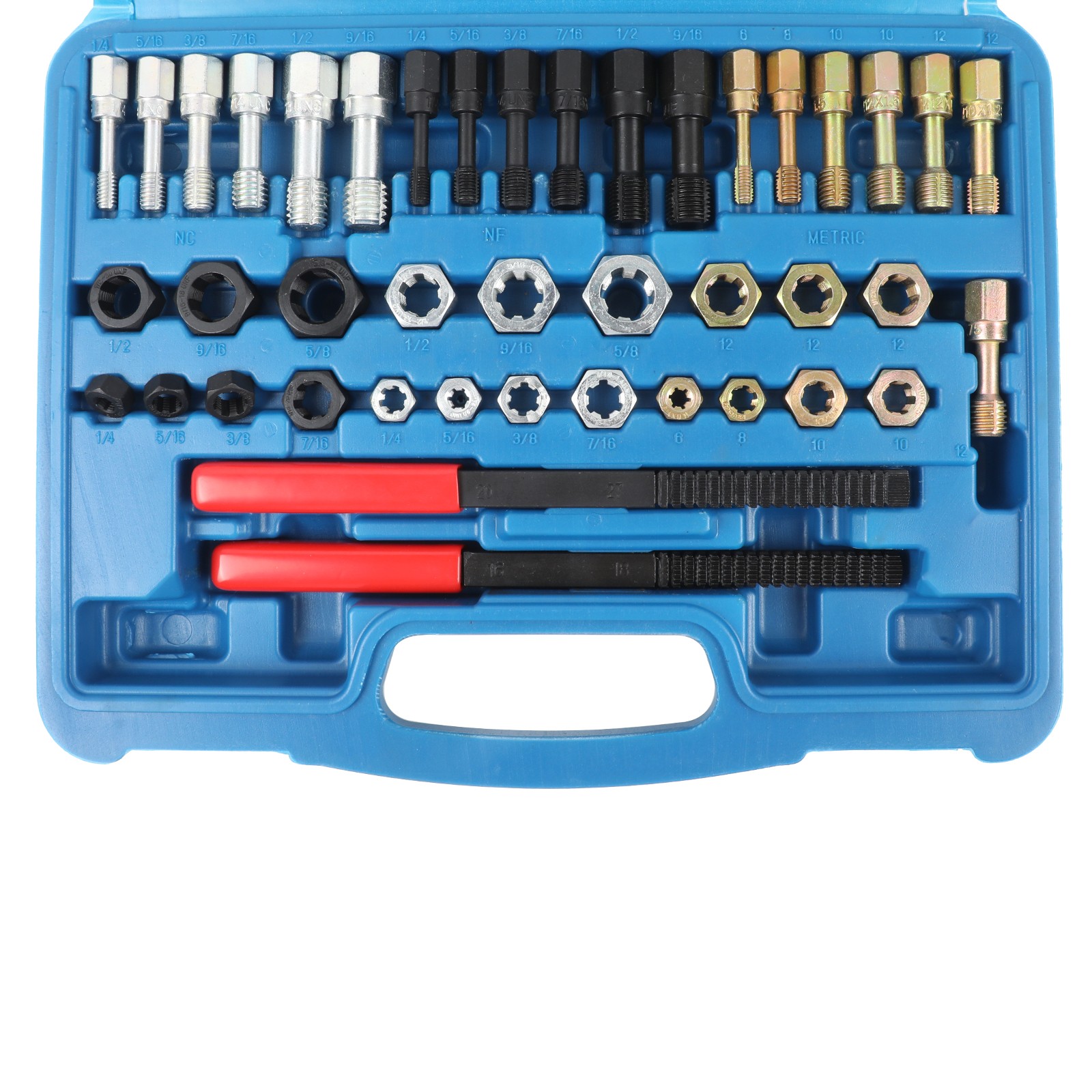 42 Pieces Thread Repair Chaser Tool Kit UNC UNF Metric Rethread Restore Set