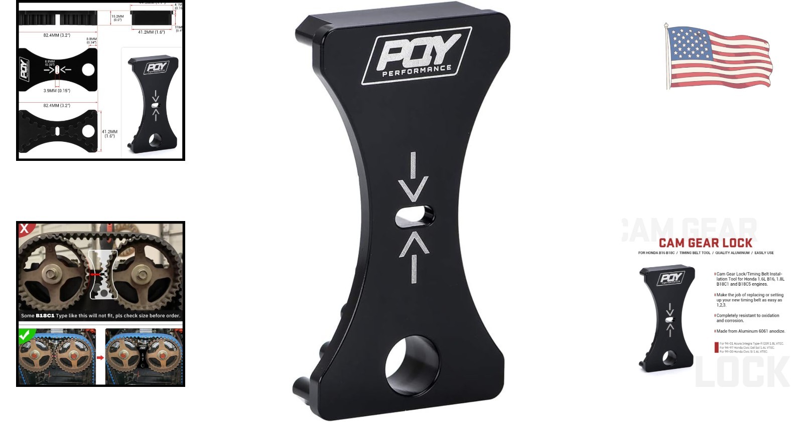Cam Gear Lock Timing Tool for Honda/Acura B16 B18 Series – Durable & Compact