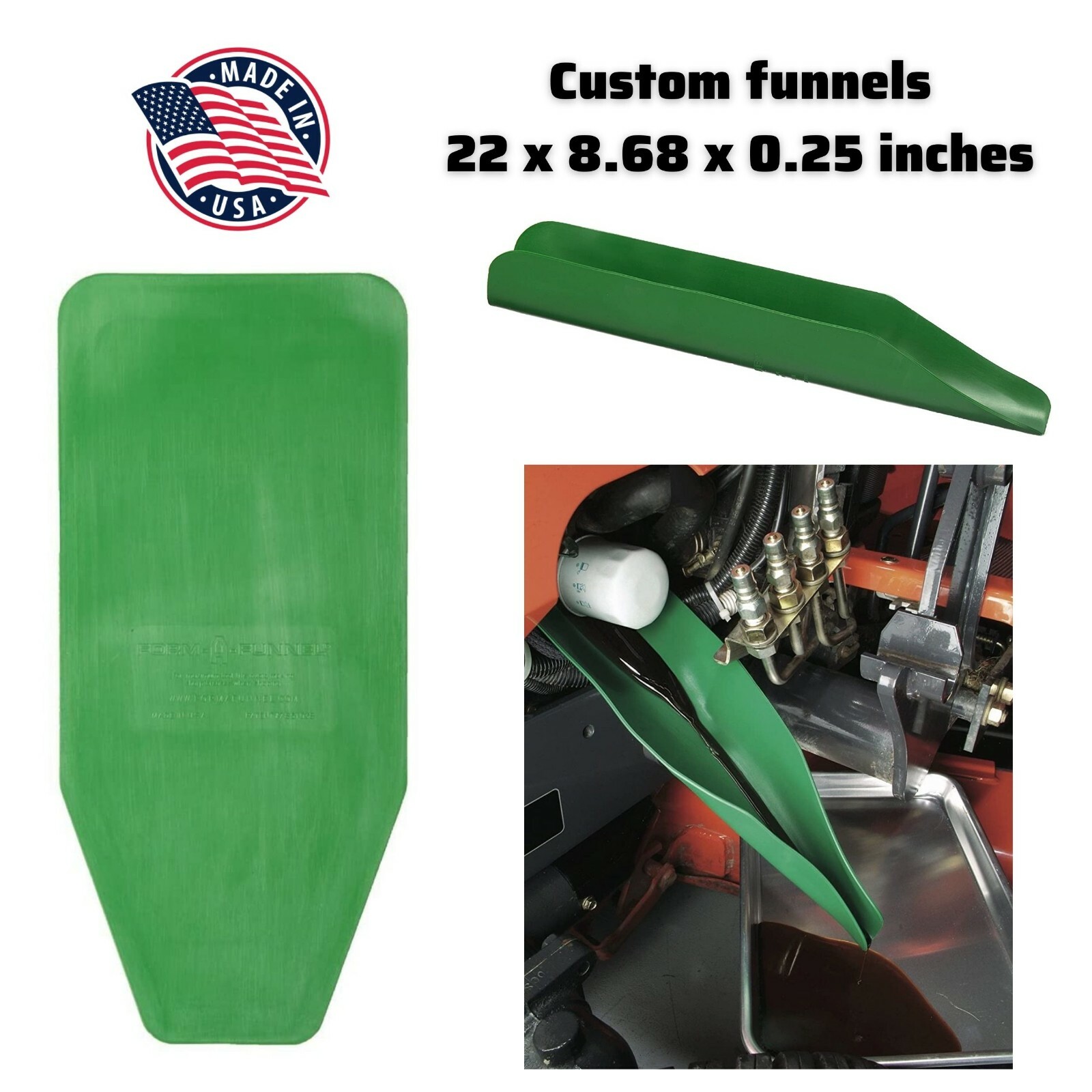 Flexible Funnel Draining Tool Truck & Tractor Engine Oil Change Support US Made