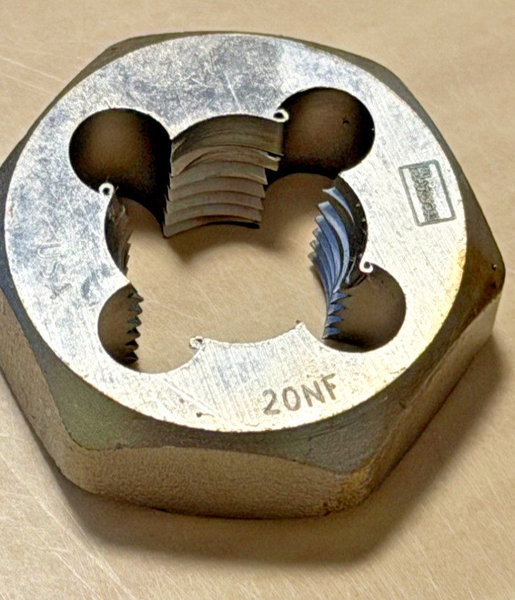 6545 1/2-20 X 1″ NF Hex Die Irwin Hanson CS USA RH Rethreading Carbon Steel