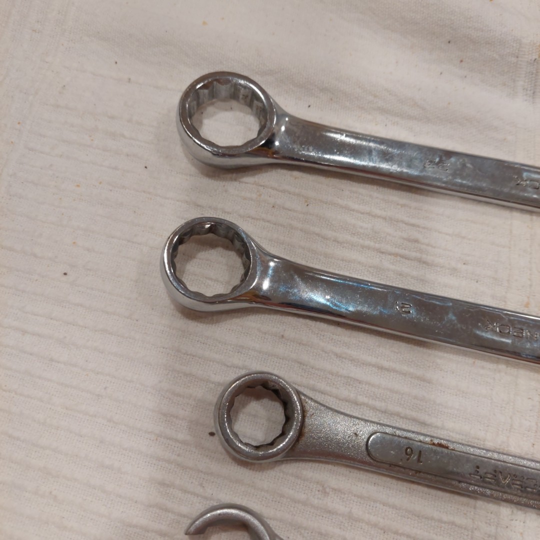 Nine Drop Forged Mixed Wrench Set 1/4in To 23mm Open End And 12 Point Box Ends