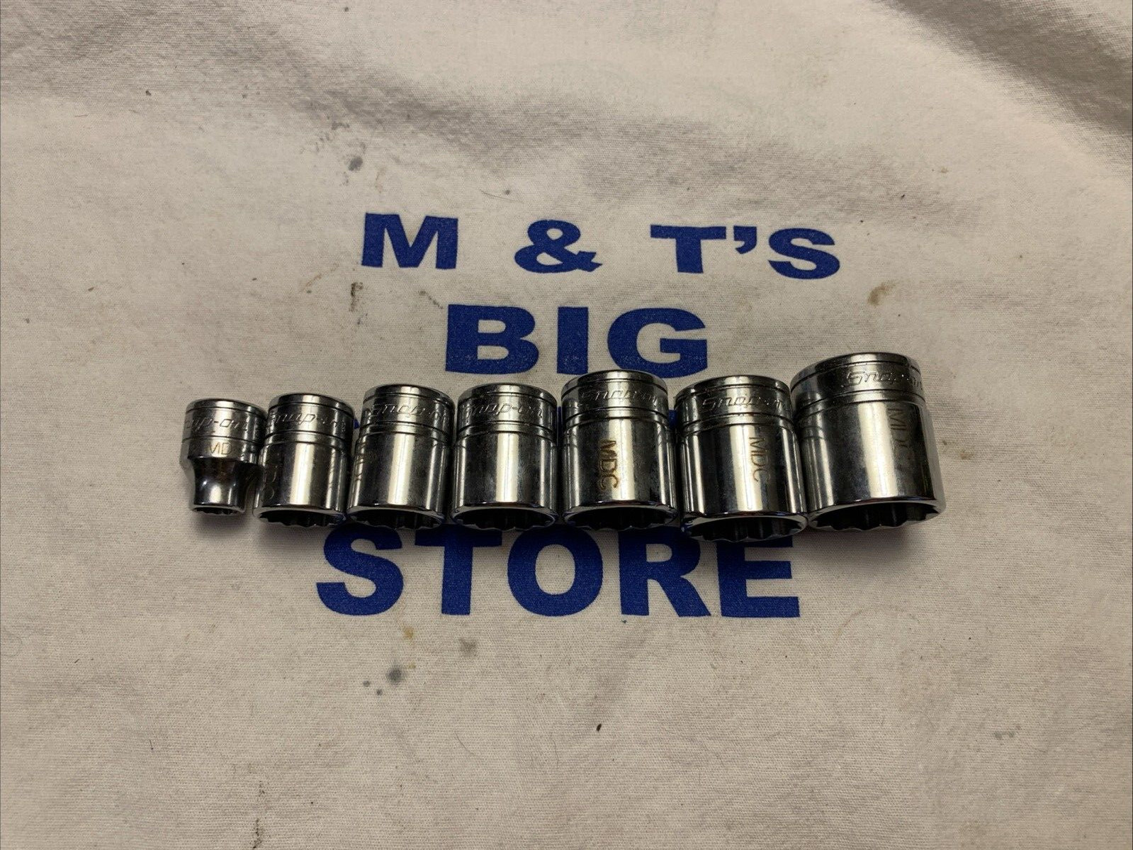 1996 Snap-on Tools USA 3/8″ Drive 12pt 7pc 5/16″-7/8″ Chrome Socket Set F Series