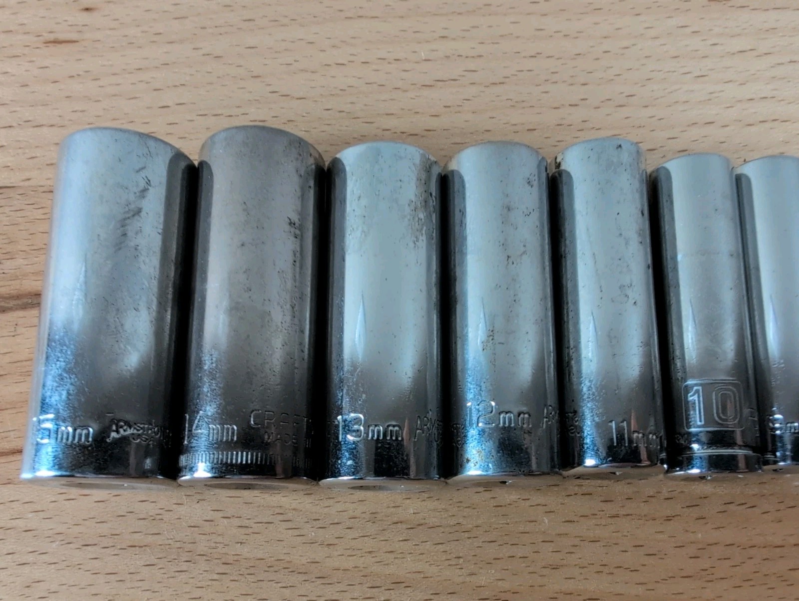 Mixed Lot of 12 Metric 1/4″ Drive Deep Sockets Armstrong Craftsman Powerbuilt