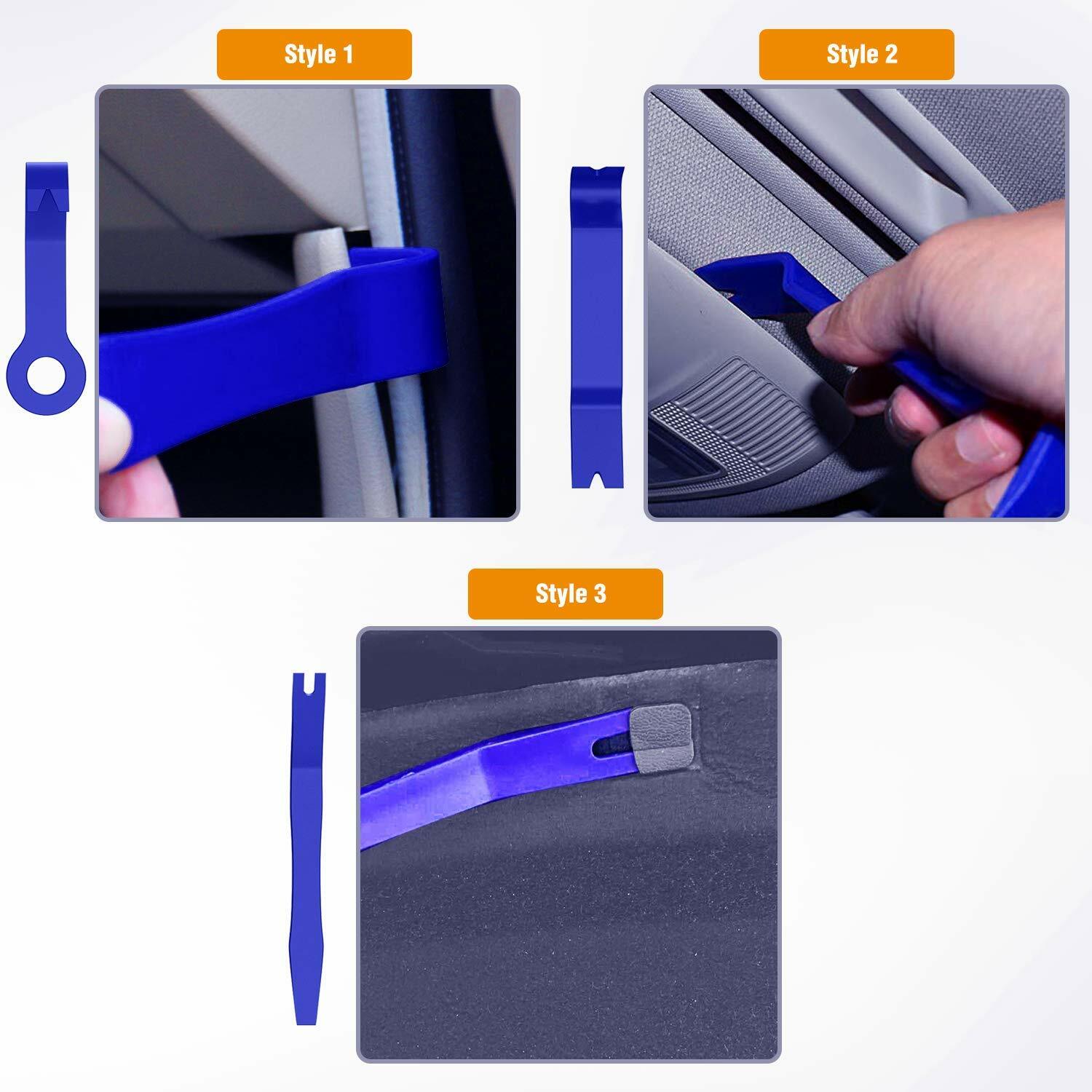 GOOACC 8PCS Auto Trim Removal Tool Kit No-Scratch Pry Tool Kit for Car Fastener