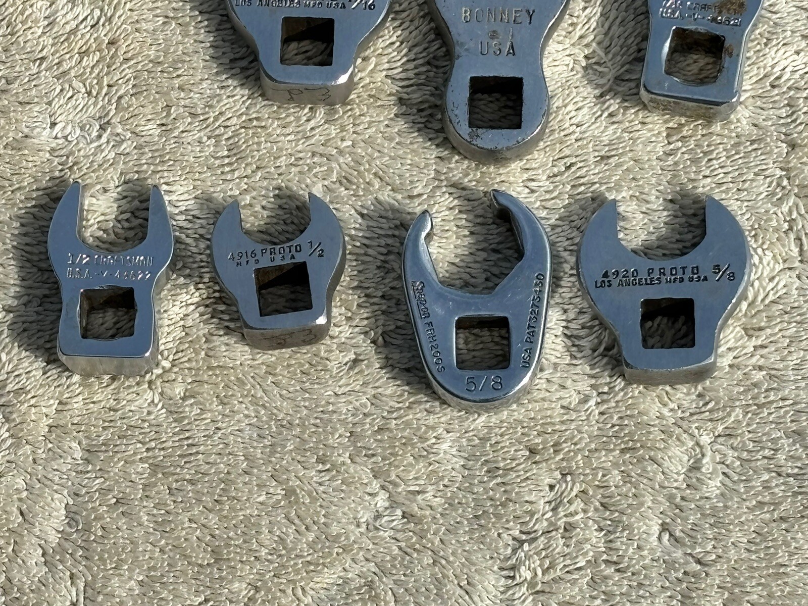 Snap On Crows Feet 3/8” Drive Proto Craftsman Lot Of 10 Different Sockets