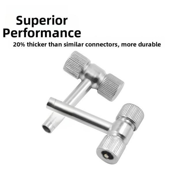 On-the-go Inflation T-Type Air Nozzle Dual-end Design Alloy Metal Construction