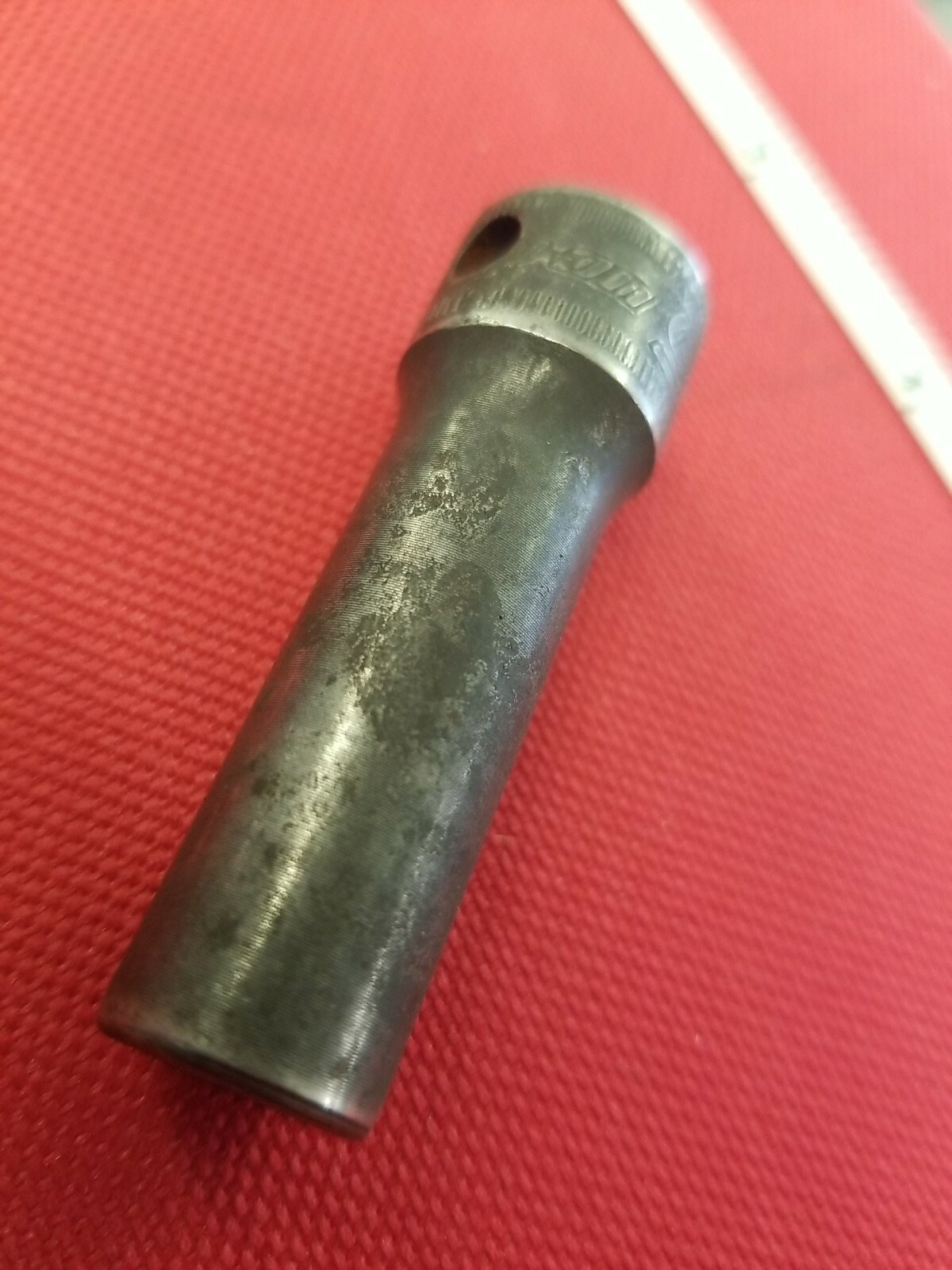 Snap-On Tools Impact 9mm SIMFM9A Socket 3/8 inch drive 6-pt semi-deep good cond.