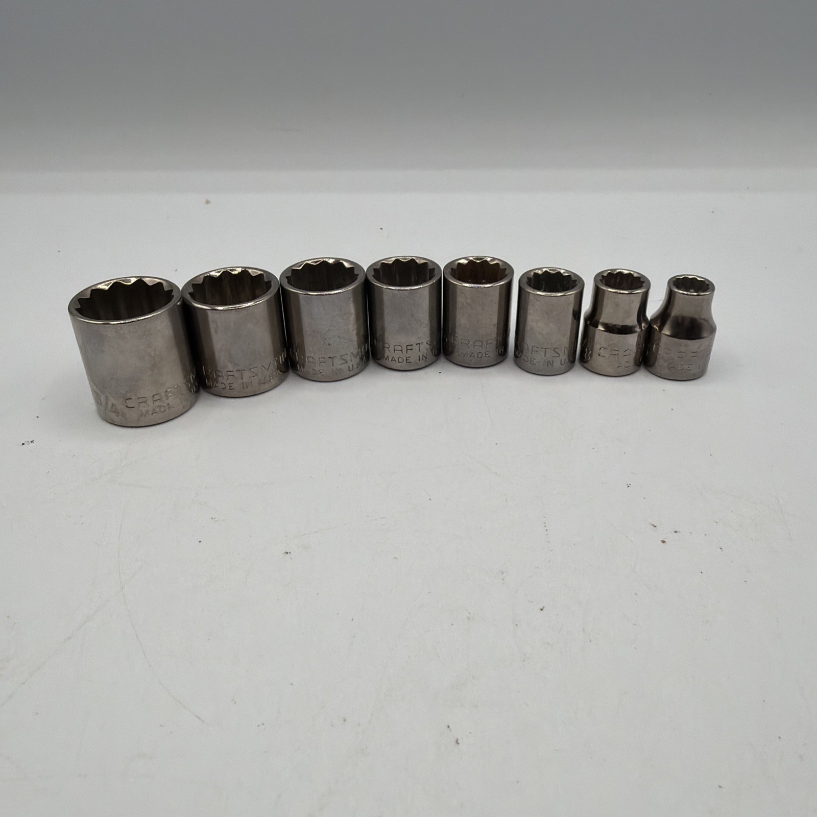 VTG Craftsman USA 3/8 Drive SAE Socket Set 5/16″-3/4″ 8pc 12PT Inverted G Series