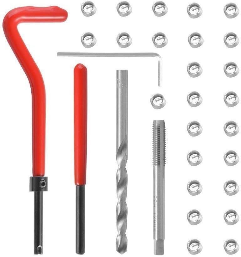 Versatile 30-Piece M6 Thread Insert Kit for Steel, Iron, and Aluminum Repairs