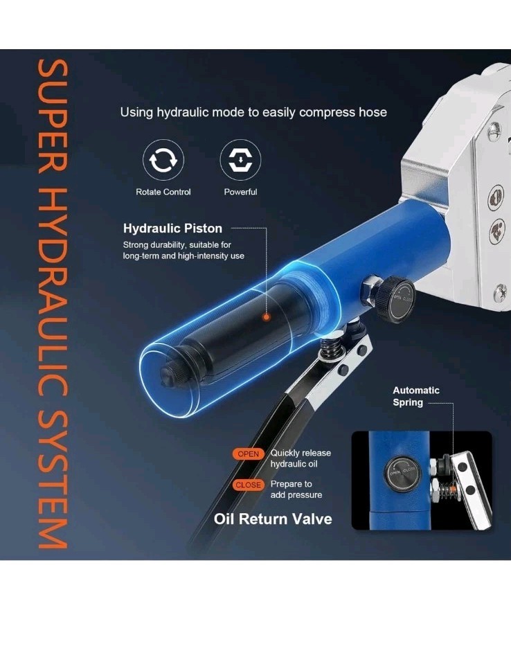 IBOSAD Hydraulic Hose Crimper Hydra-Krimp 71500 Manual A/C Hose Crimper Kit Air
