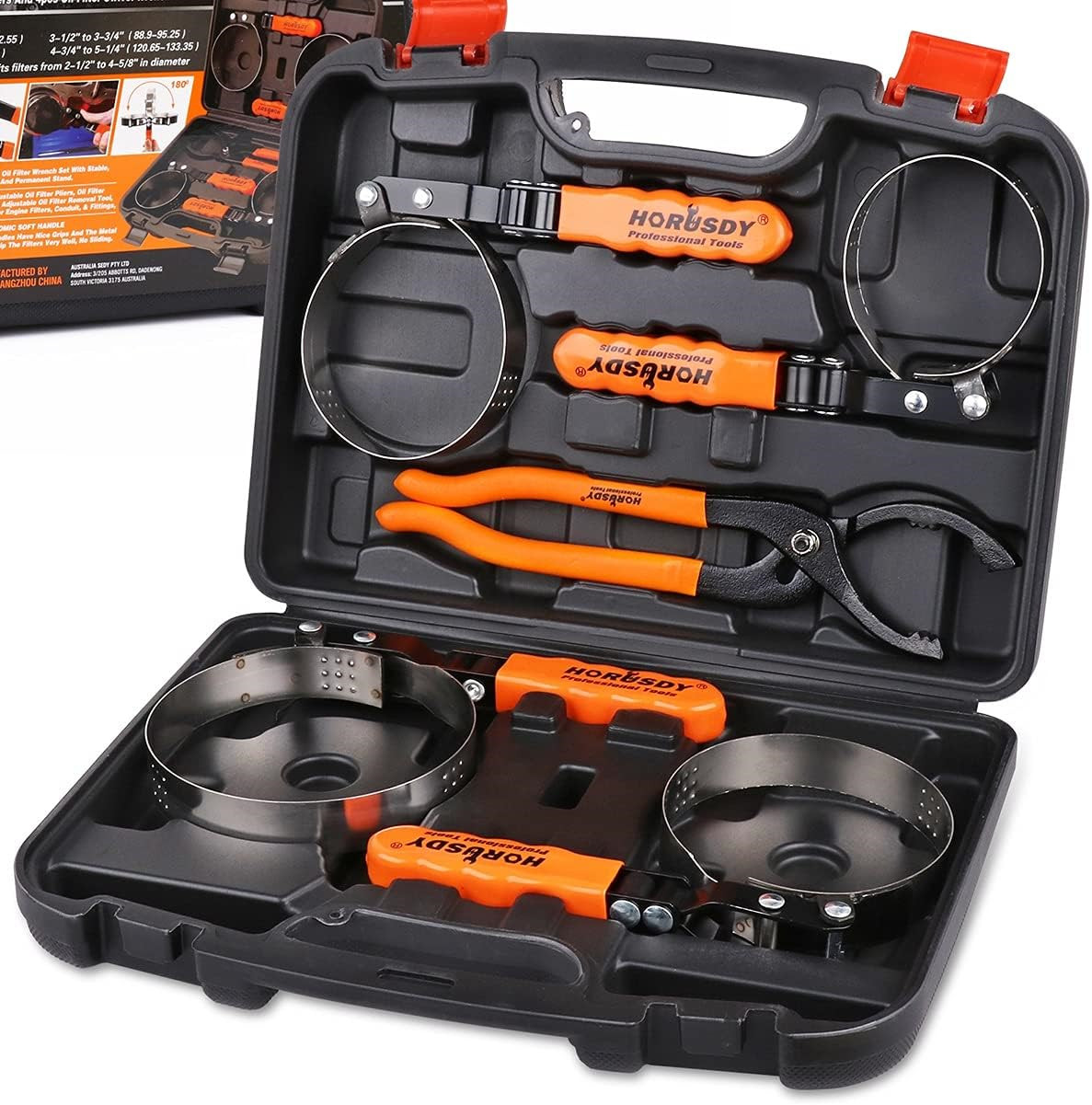 HORUSDY 5-Piece Standard Oil Filter Swivel Wrench Set 2-3/4 – 5-1/4(68.85-133.35