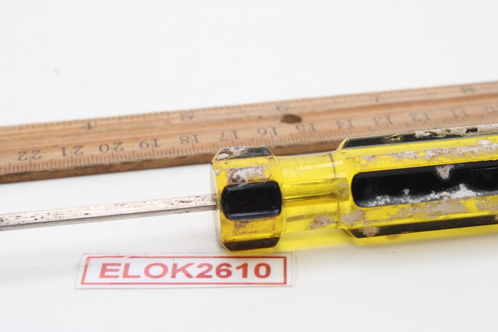 Great Neck Hard Amber/Black Handle Holding Slotted Flat Screwdriver