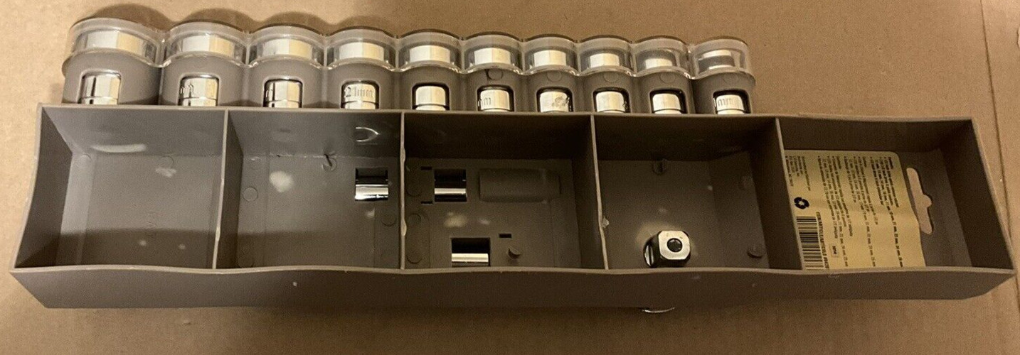 Blue Hawk Chrome Plated 1/2 Inch Drive Metric 6pt Socket Set Brand New 12pc
