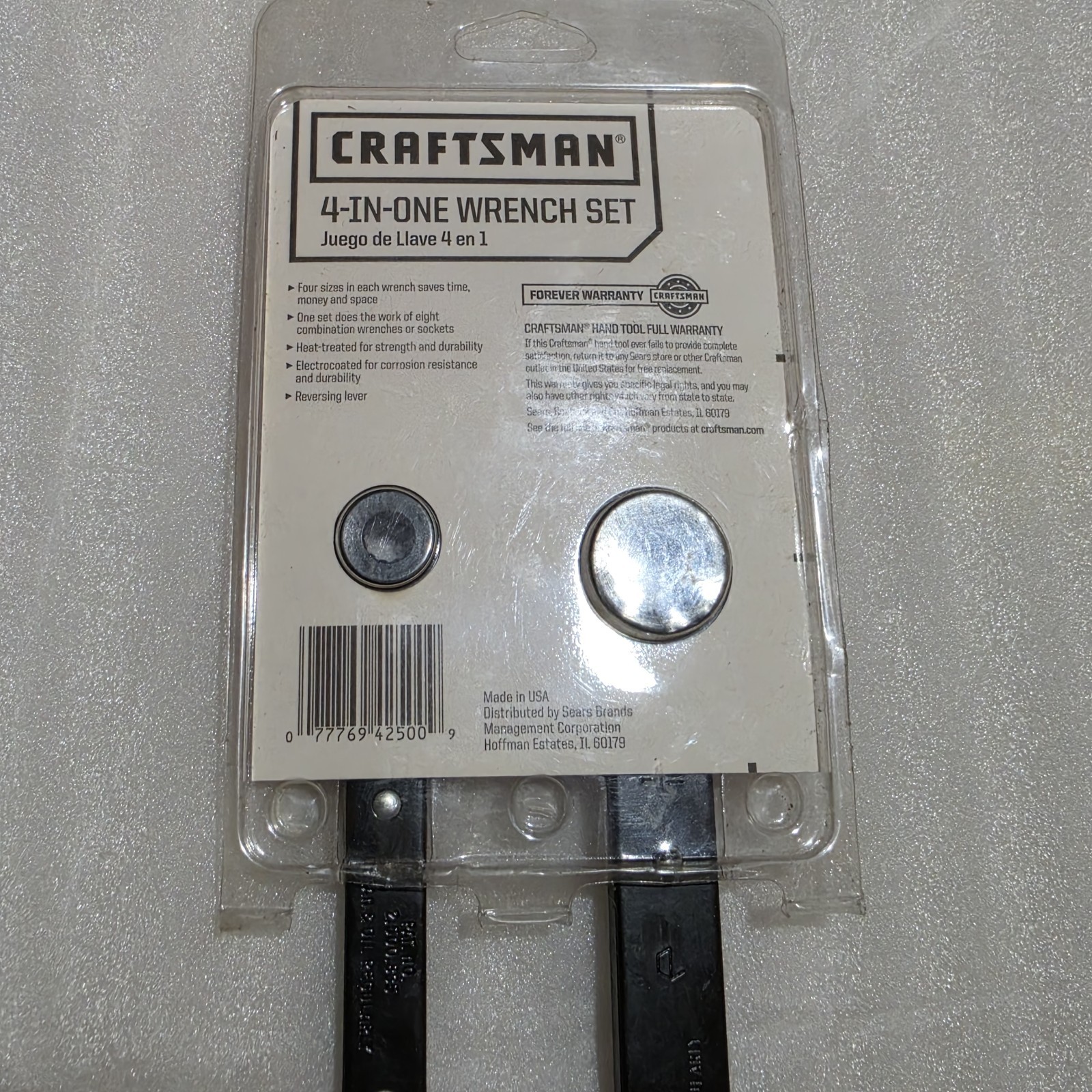 Craftsman USA 4 In One Wrench Set. #42501. 12 Pt, 2 Wrenches 8 SAE Sizes. NOS. B