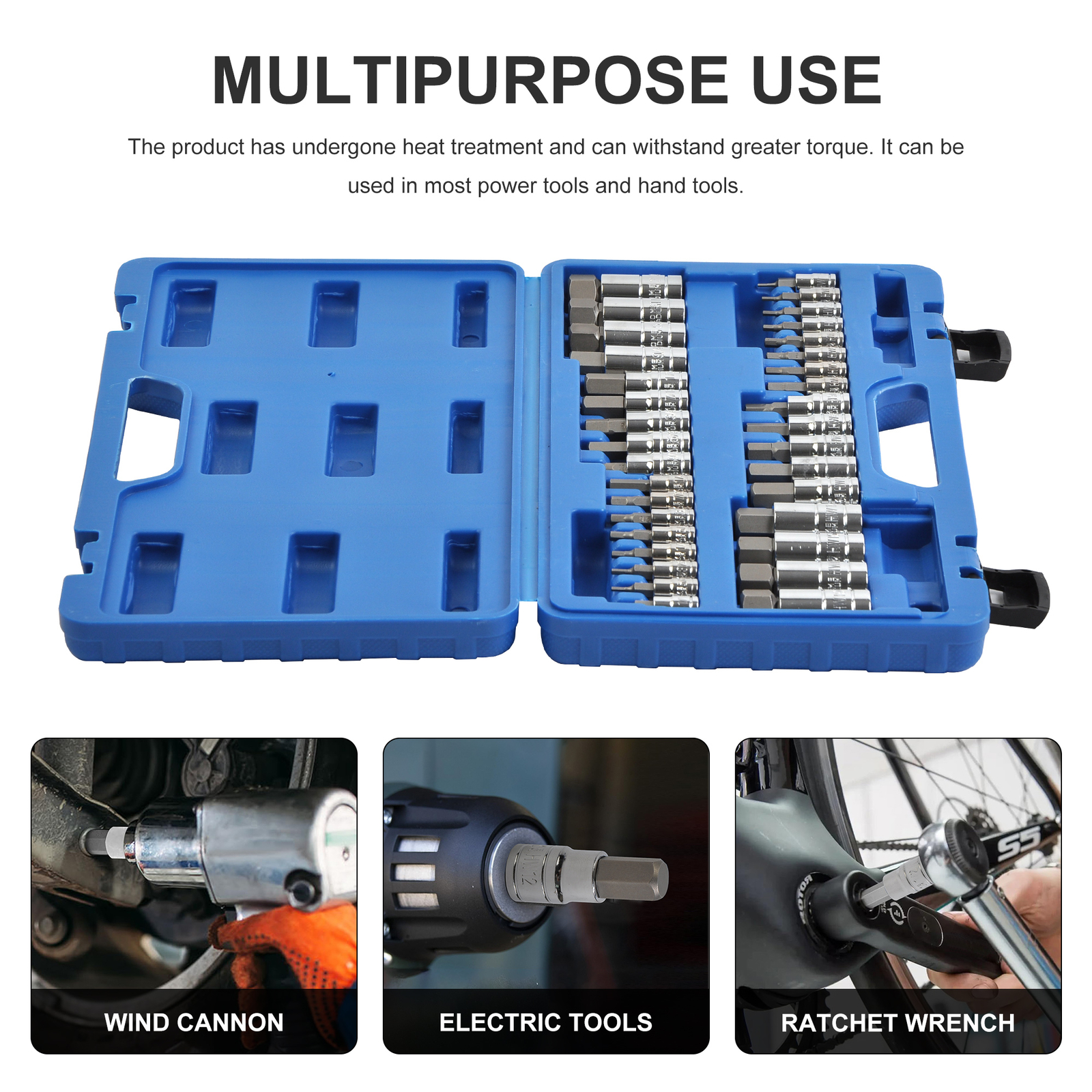 SAE & Metric Socket Set Standard Allen 1/4″ 3/8″ 1/2″ | Master Hex Bit Set 34pc