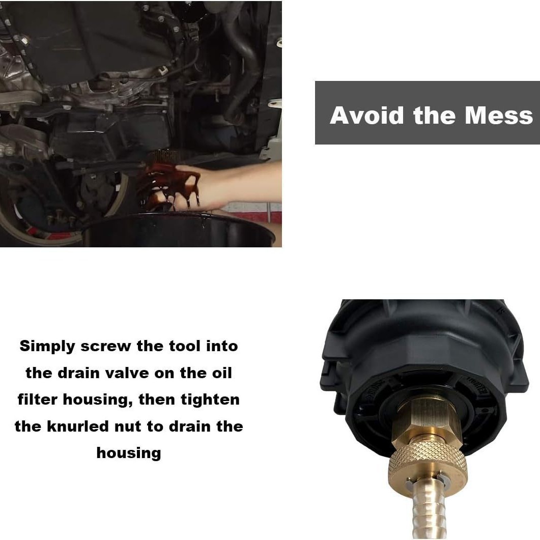 Oil Change Tool Kit with Oil Filter Wrench Drain Hose and Engine Oil Funnel