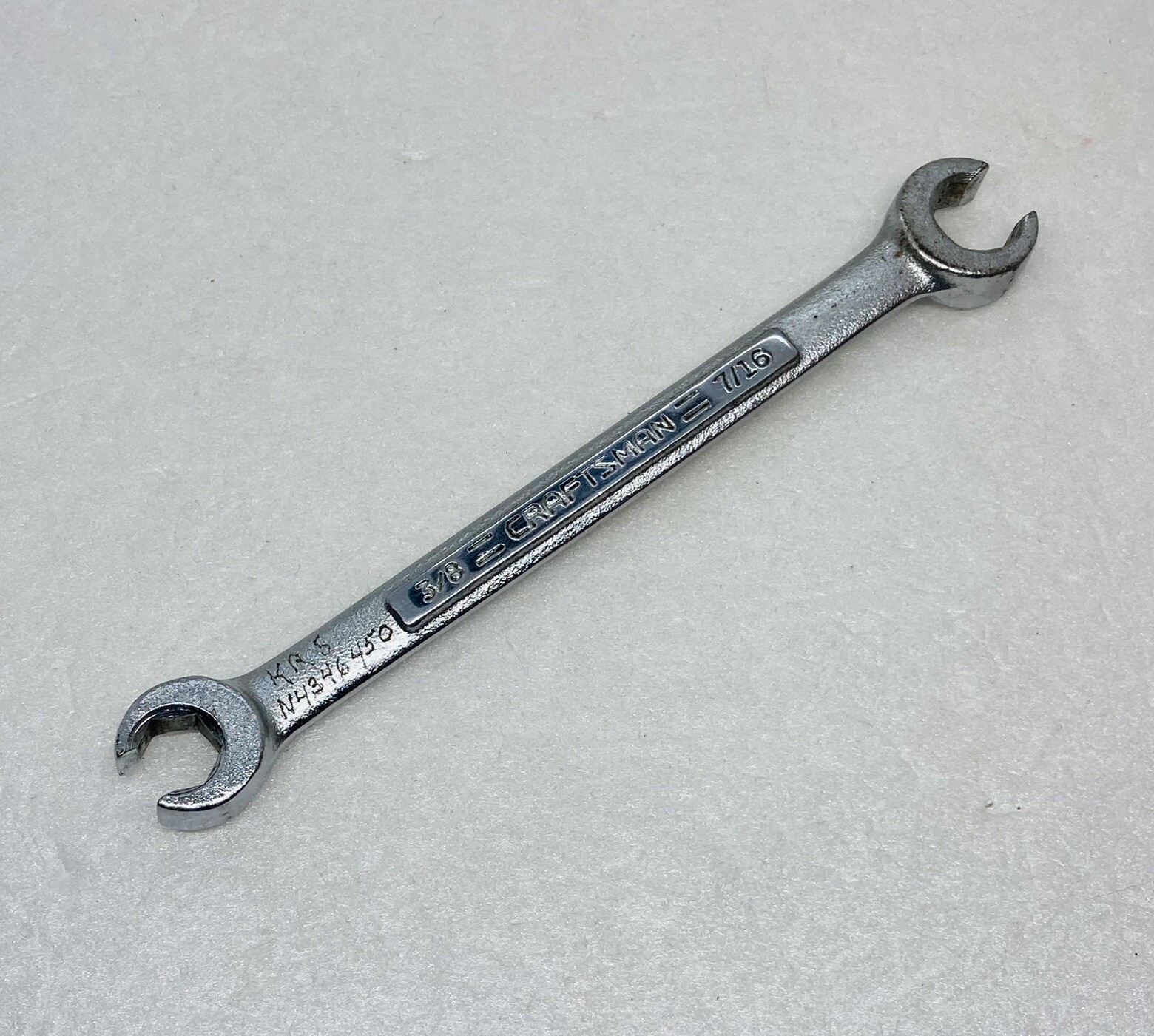 Vintage Craftsman V 44174 3/8” 7/16″ SAE Double Open End Wrench Tool 6” USA T1
