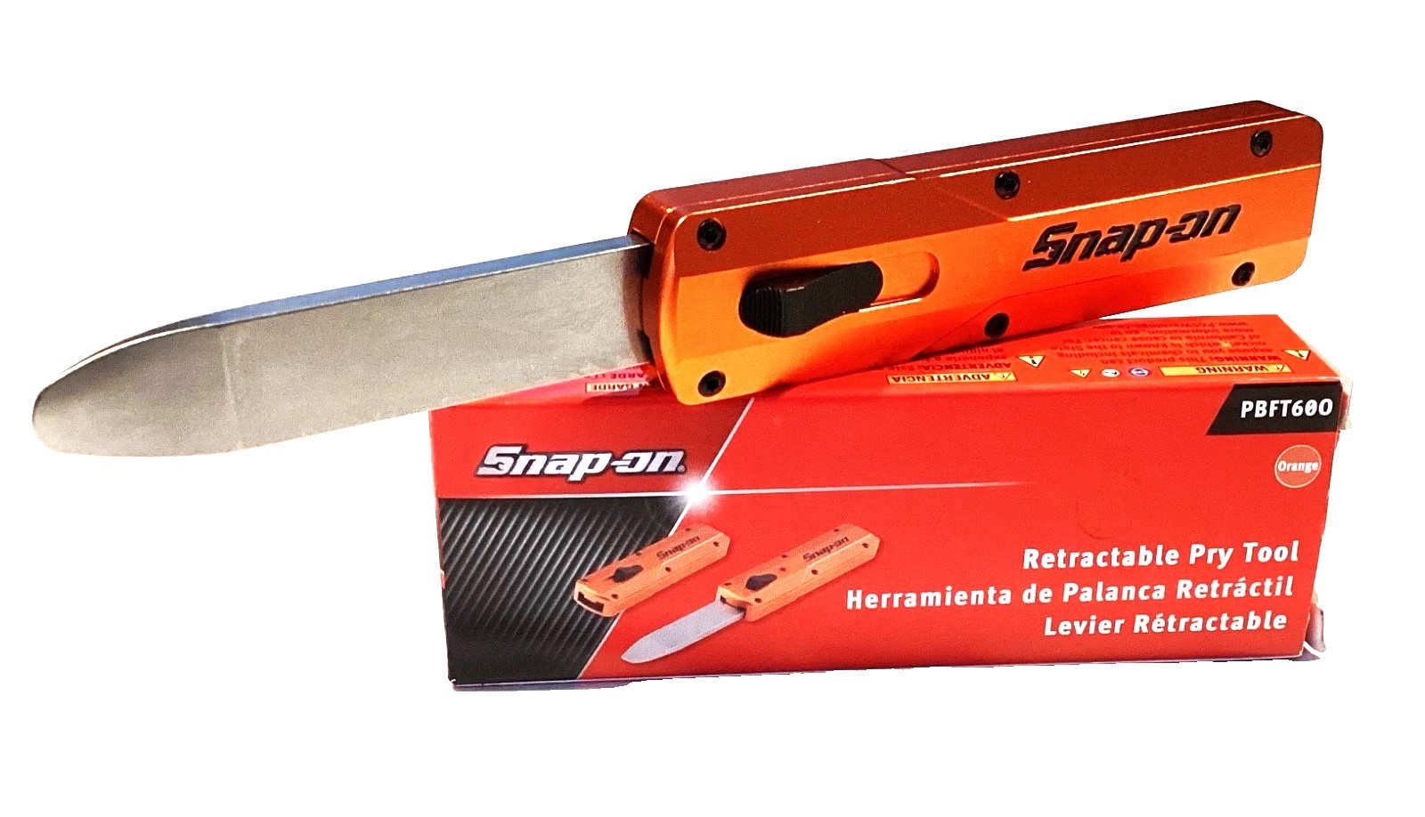 *NEW* Snap-on Tools PBFT60O *ORANGE* Out The Front Retractable PRY BAR Tool