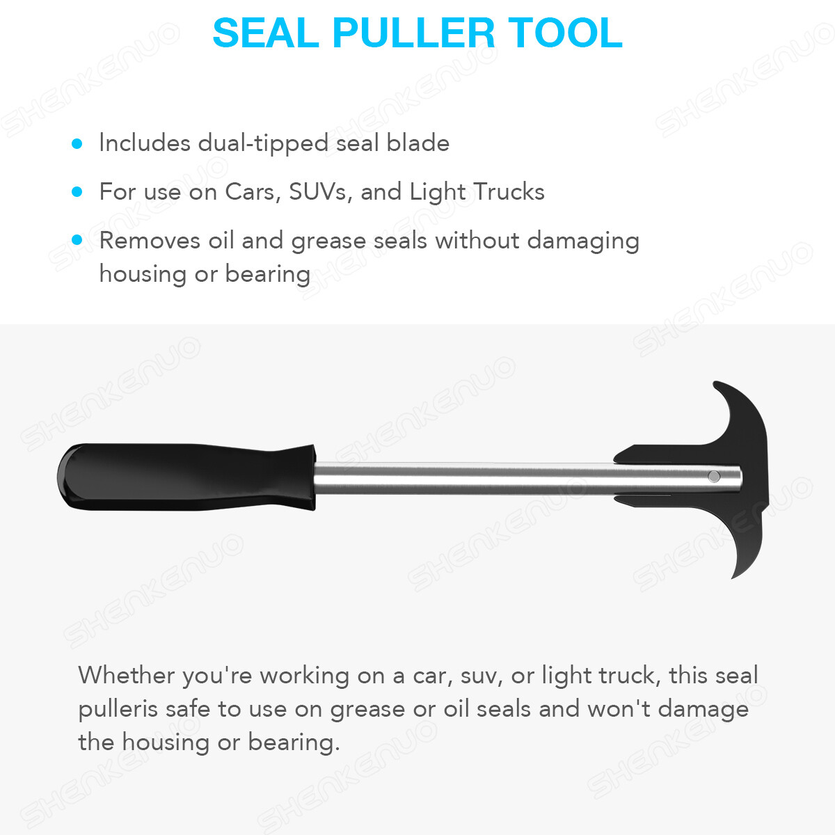 Oil Seal Puller Hand Tool 12″ Remover Oil Grease Seals 2 Size Tips Auto Tool A++