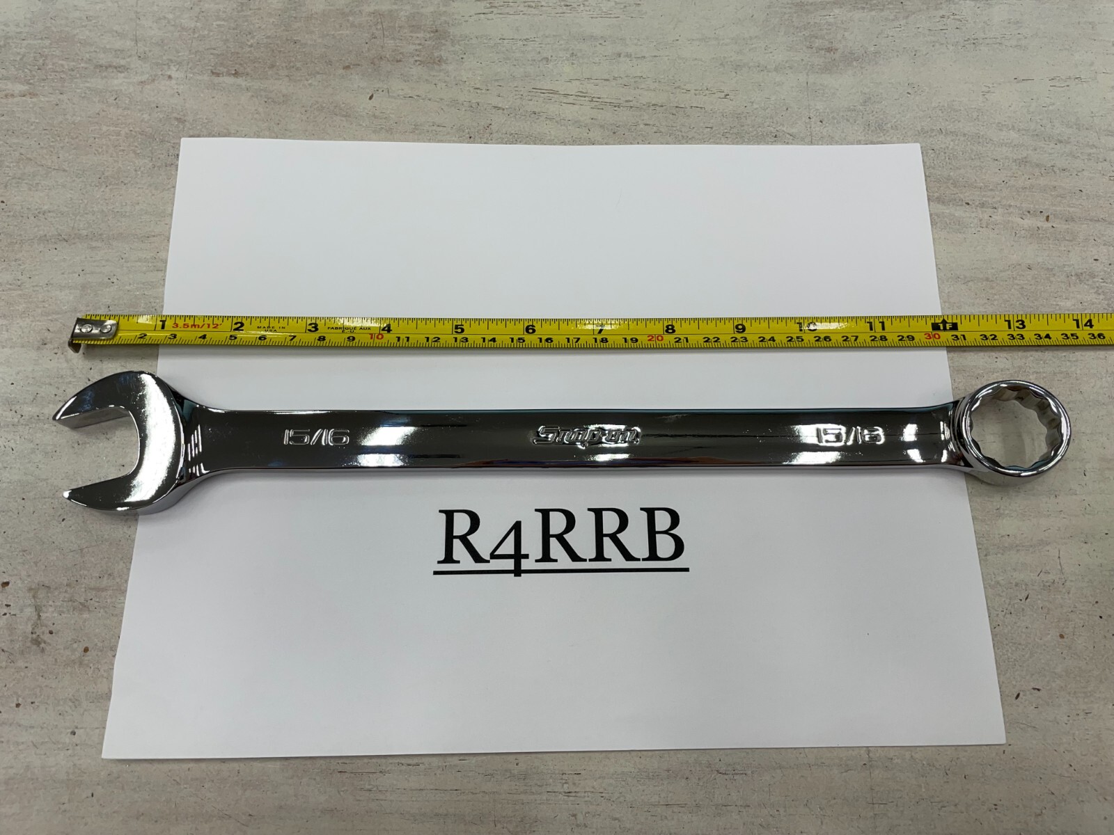 Snap-on Tools USA NEW 15/16″ SAE Standard Length 12PT Chrome Combo Wrench OEX30B