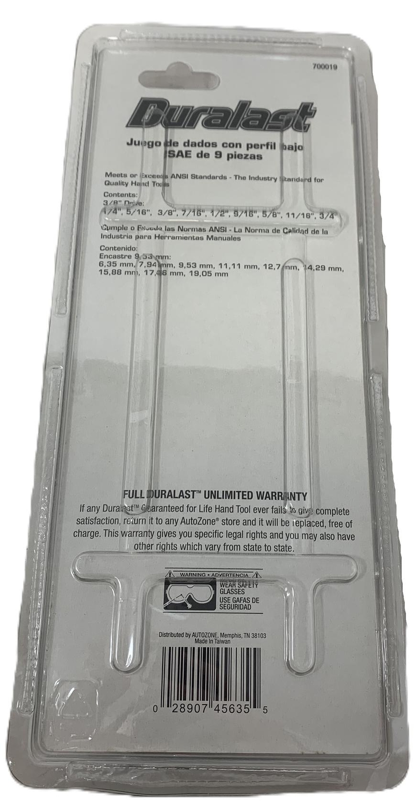 Duralast 9-Piece Low Profile Socket Set (700019) – 3/8 Inch Drive, SAE Tool