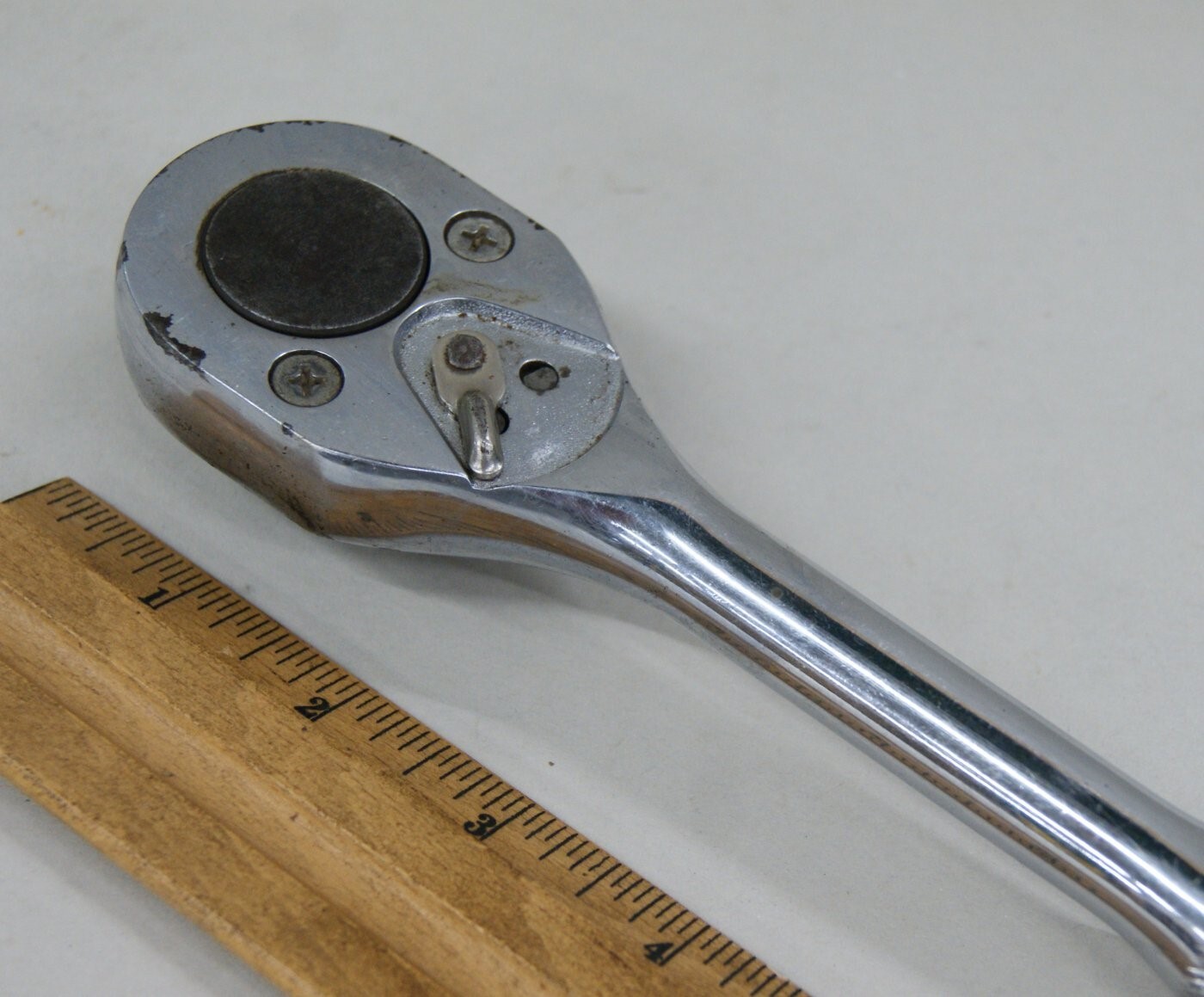PROTO USA 1/2” Drive Chrome Pear Head Ratchet 10″ 5449. Knurled Handle, SM1478