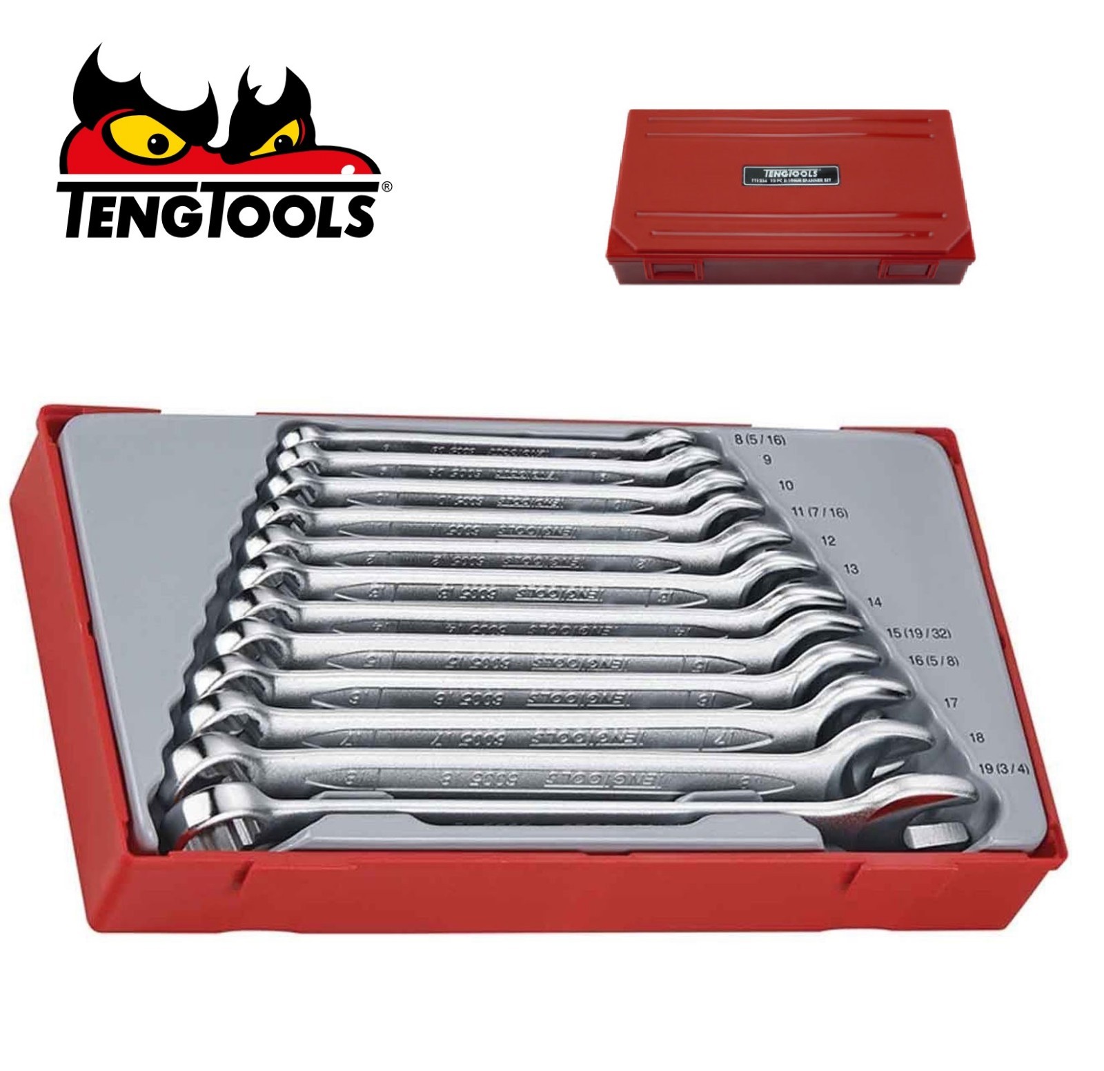 Teng TENTT1236 TT1236 12 Piece Metric Combination Spanner Set Tool Set