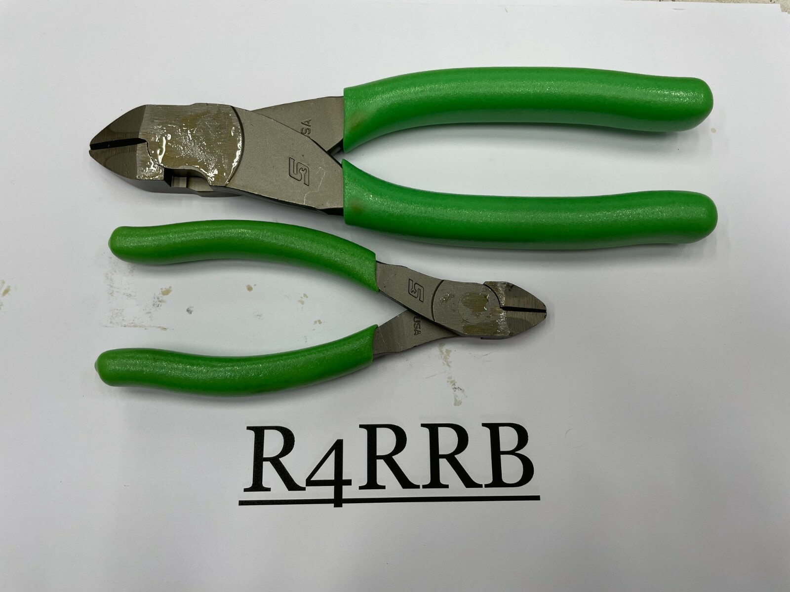 Snap-On Tools USA NEW 2pc GREEN Soft Grip VECTOR EDGE Diagonal Cutter Lot Set