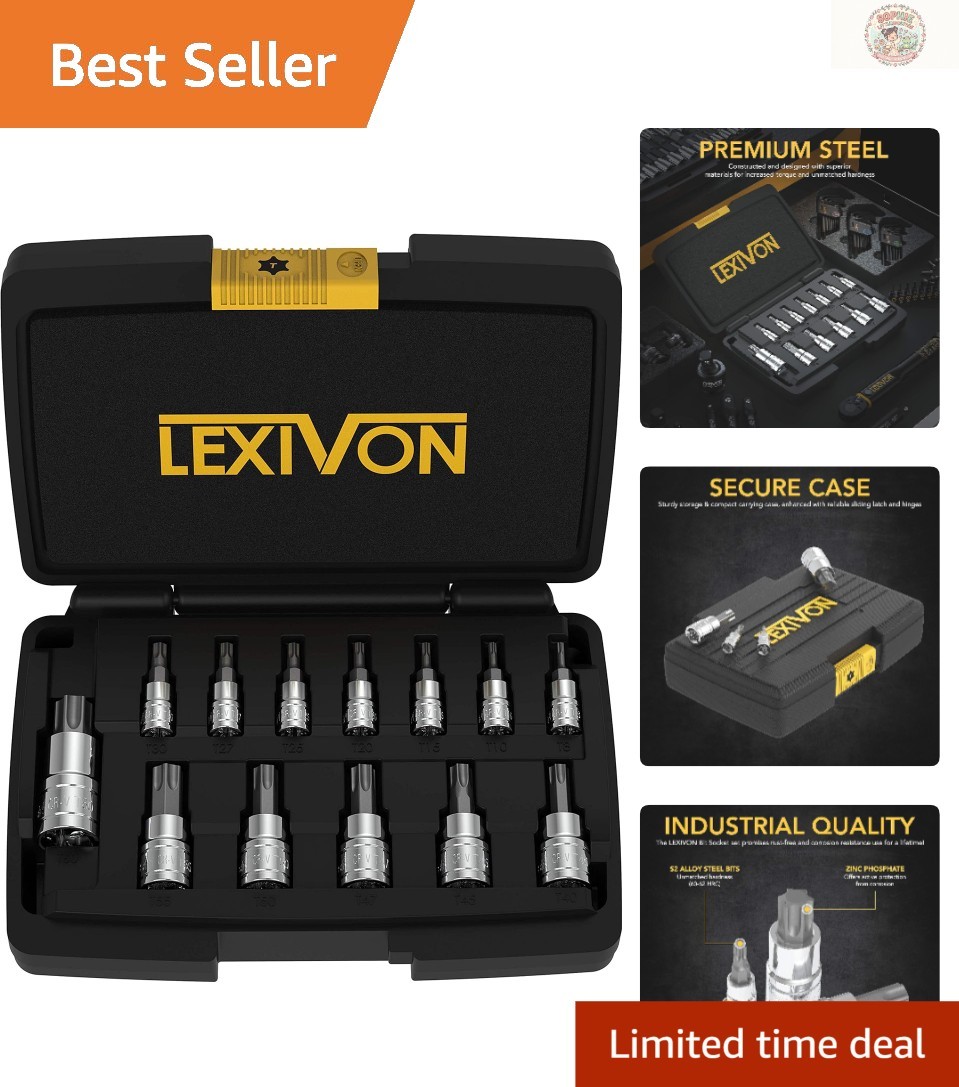 Precision 13-Piece Torx Bit Socket Set – Chrome Finish with