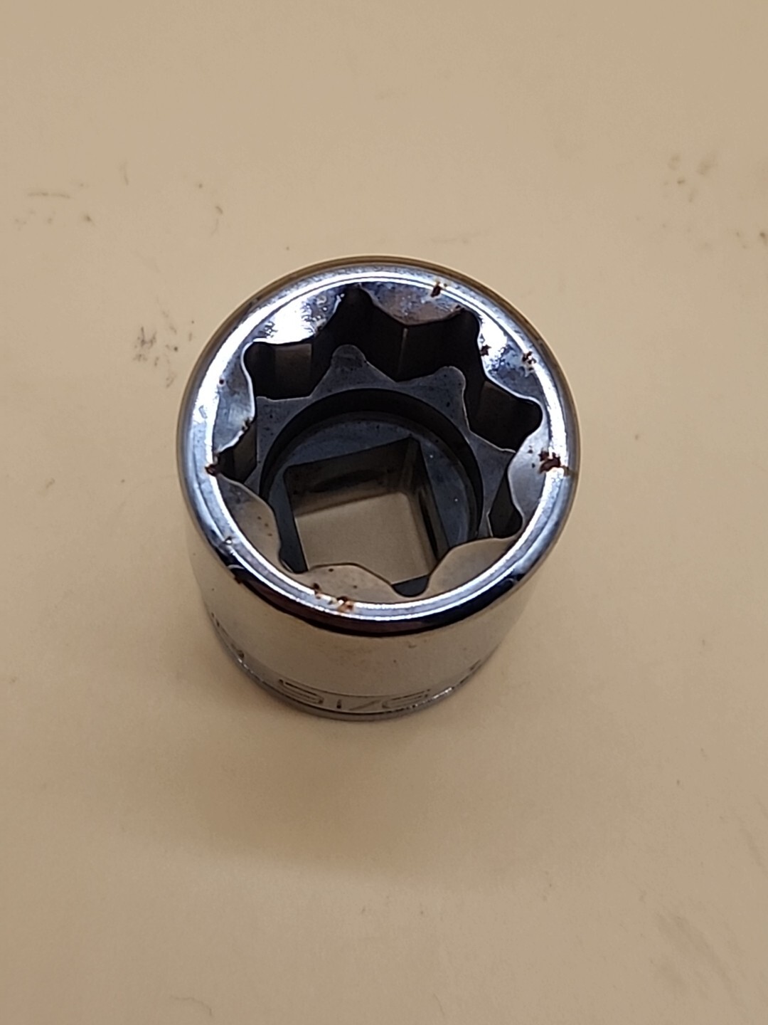 Snap-on Tools 3/8″ Drive 9/16″ SAE 8-Point Double Square Chrome Socket F318 USA