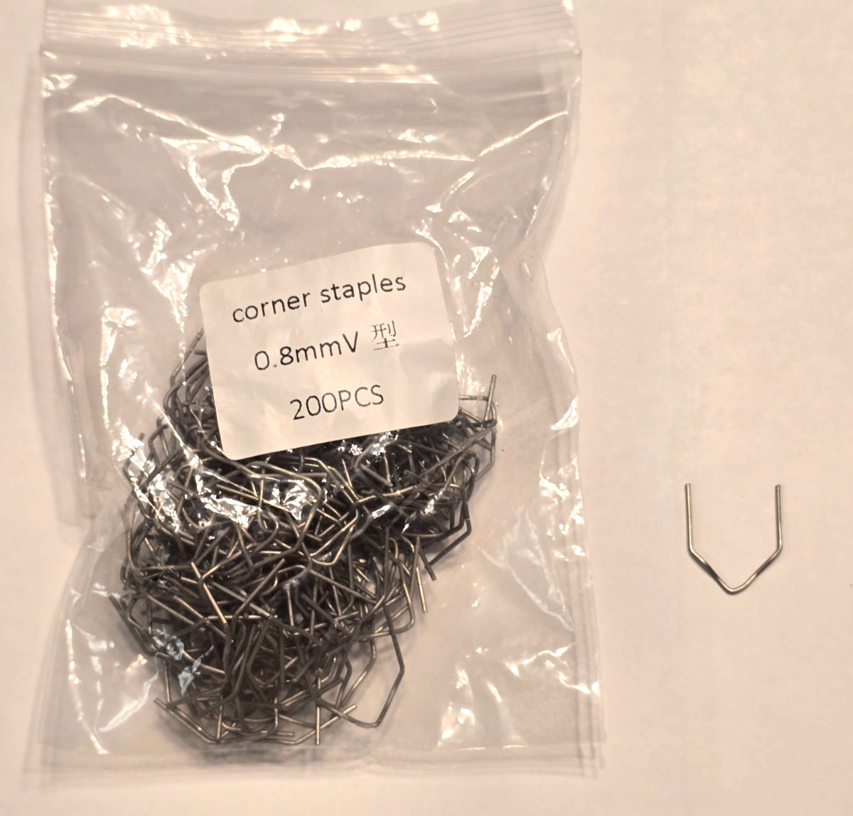 200pk 0.8mm V-Shape Inside Corner Hot Staples fits Most Hot Staplers