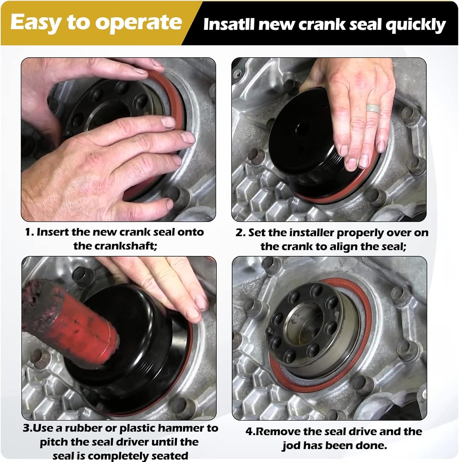 Front & Rear Crank Seal Install Driver for GM 6.6L Duramax LB7 LLY LBZ LMM LML