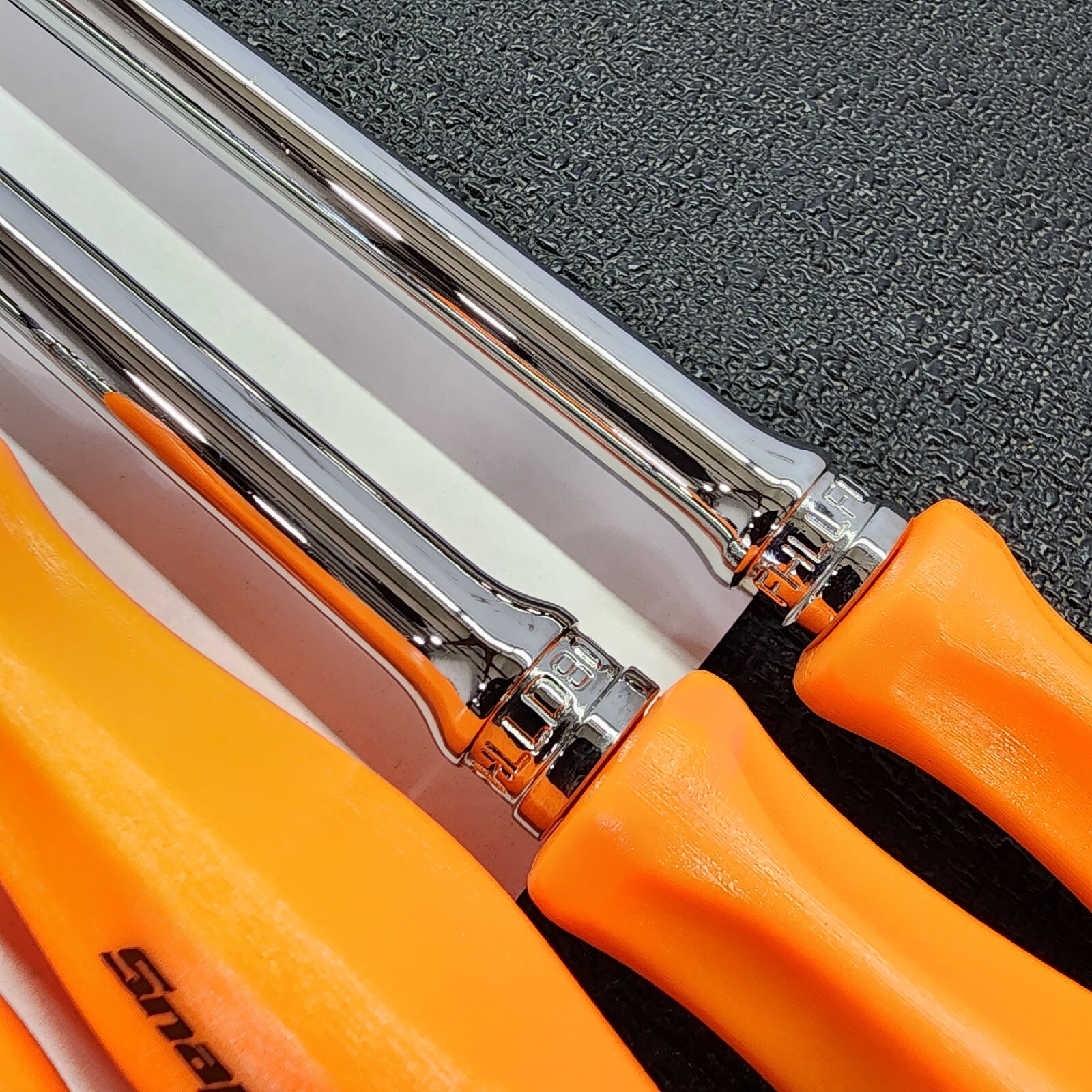 Snap-on Tools USA NEW 7pc ORANGE Hard Handle 3/8″ Drive Fixed Flex Ratchet Set