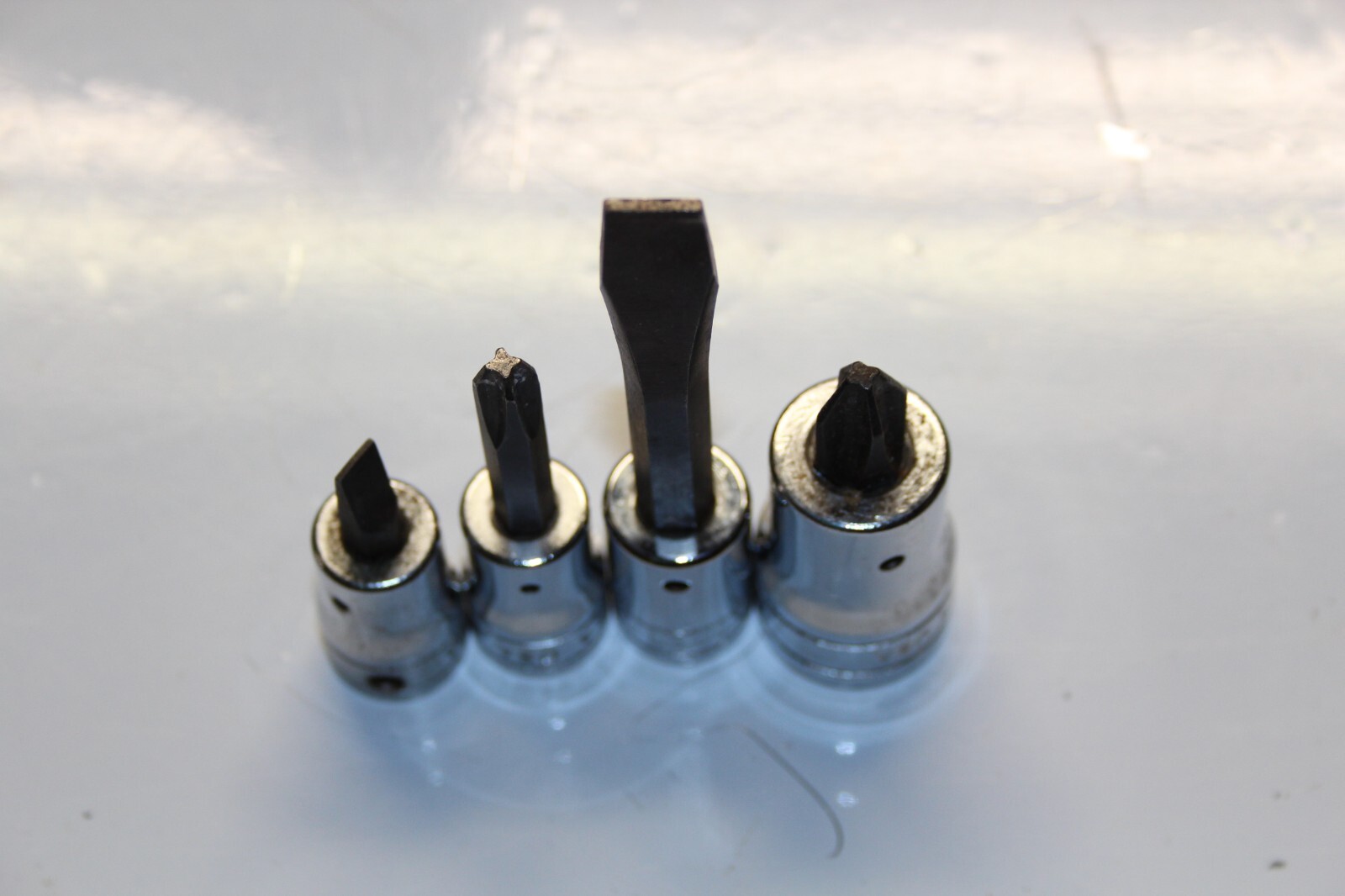 SNAP-ON TOOLS 1/2″ 3/8″ DRIVE FLAT/PHILLIPS SOCKET DRIVER LOT 4pc USA