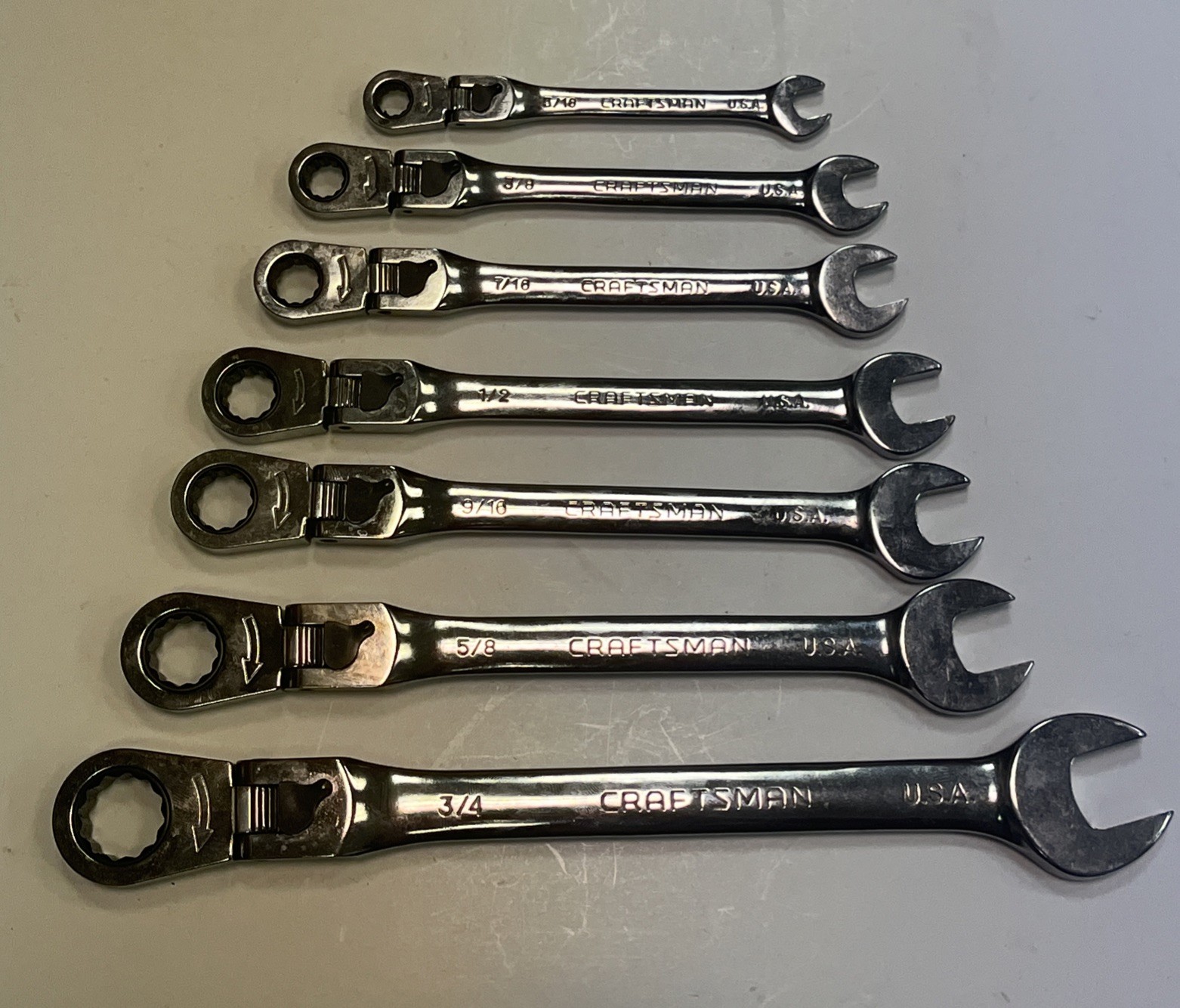 Craftsman 7pc SAE Locking Flex Ratcheting Wrench Set 42400 Sears Tools USA