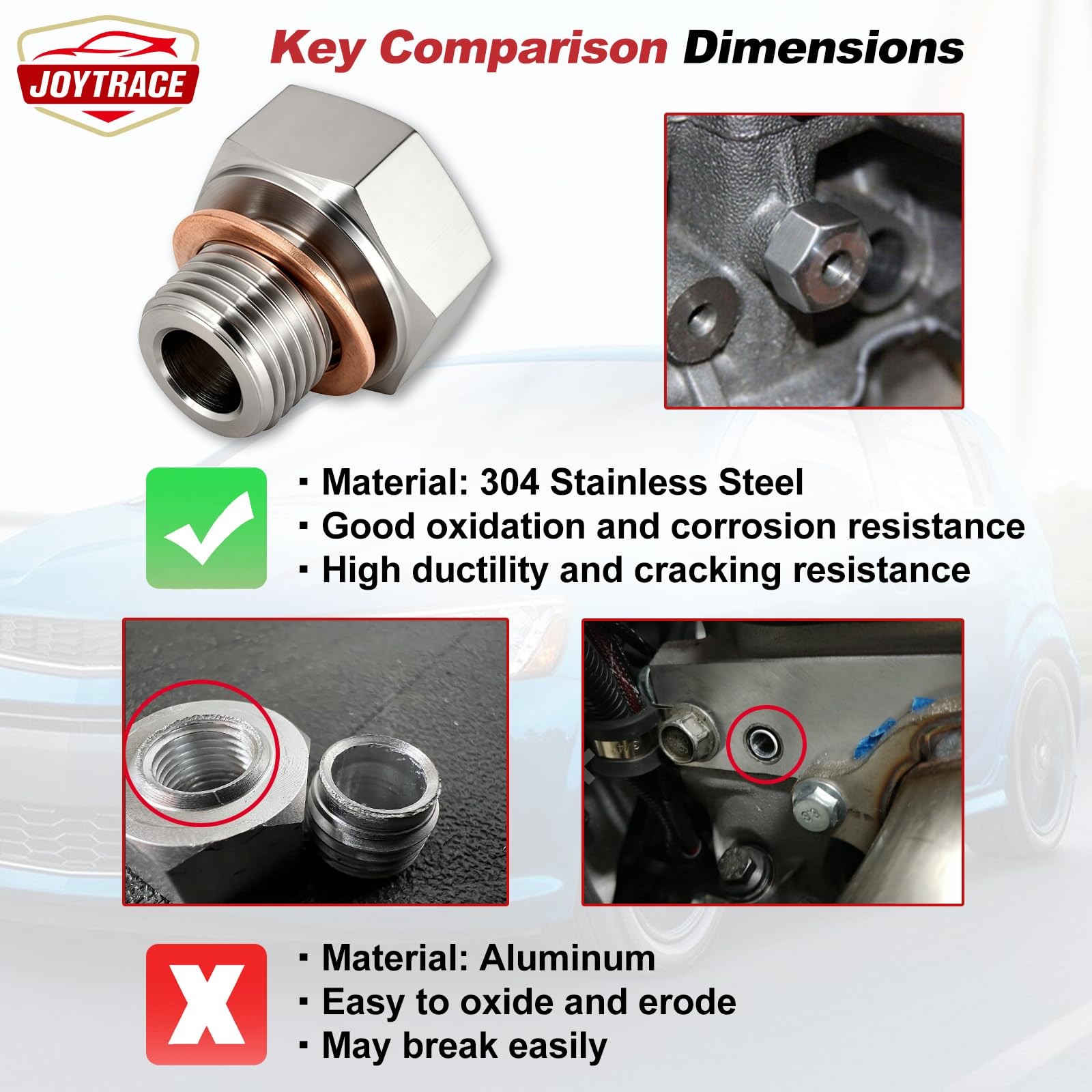 LS Swap Oil Pressure Sensor Adapter Fitting, M161.5 Male to 1/8″ NPT Female T…