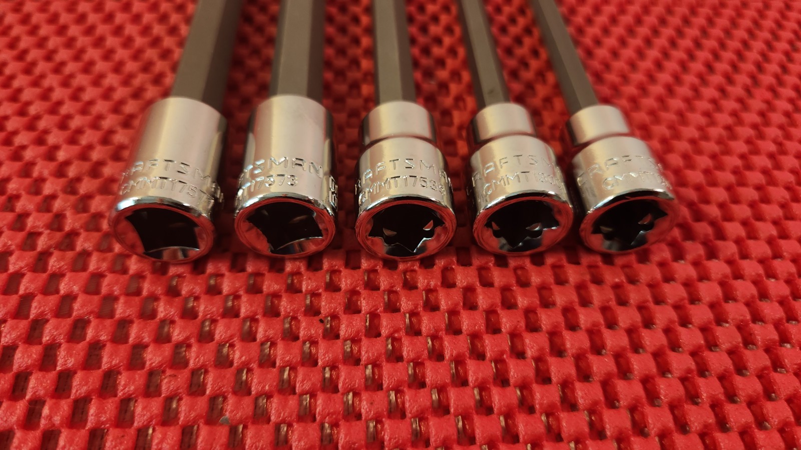 5 CRAFTSMAN METRIC LONG BALL END HEX BITS ON 3/8″ DRIVE SOCKETS