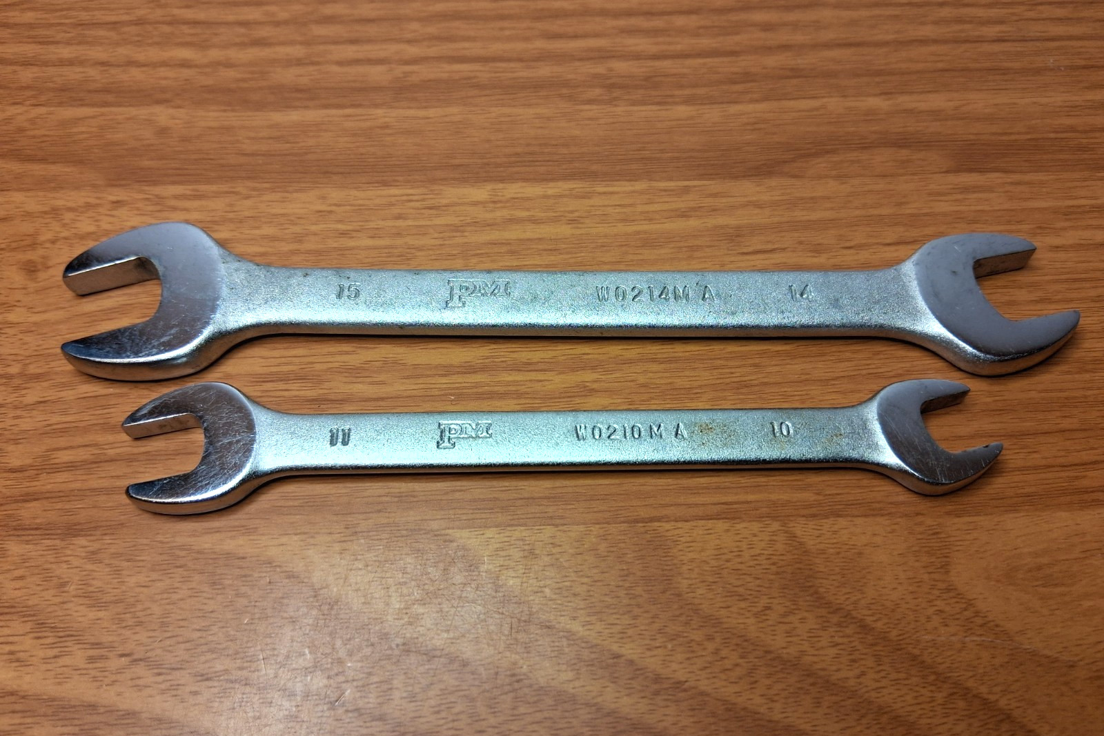 Popular Mechanics METRIC Open End CR-V Wrench Set 10mm, 11mm, 14mm, 15mm