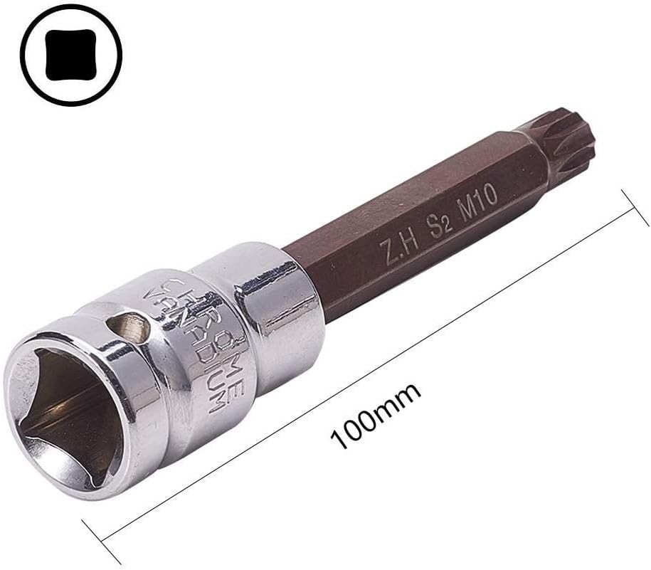 4-Inch M10 Triple Square Spline Bit Socket – Durable S2 Steel for Heavy-Duty Use