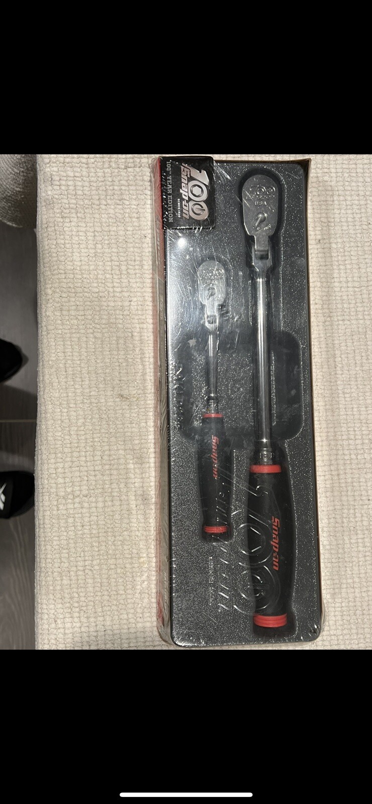 snap on 100th Year 2 pc grip long handle flex-head ratchet 1/4 & 3/8 drive