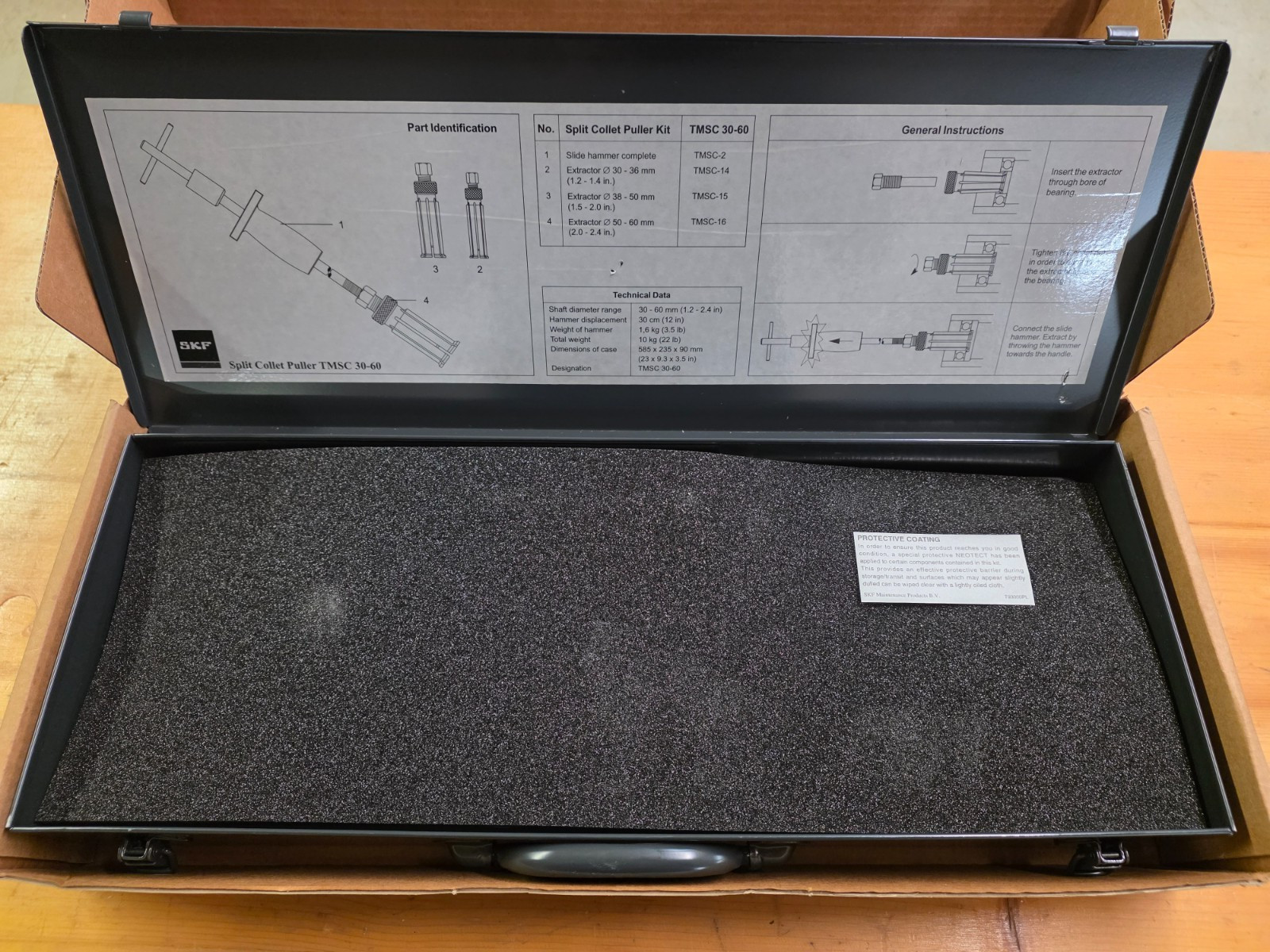 SKF TMSC 30-60 Split Collet Bearing Puller, New in Metal Case, Made in France.