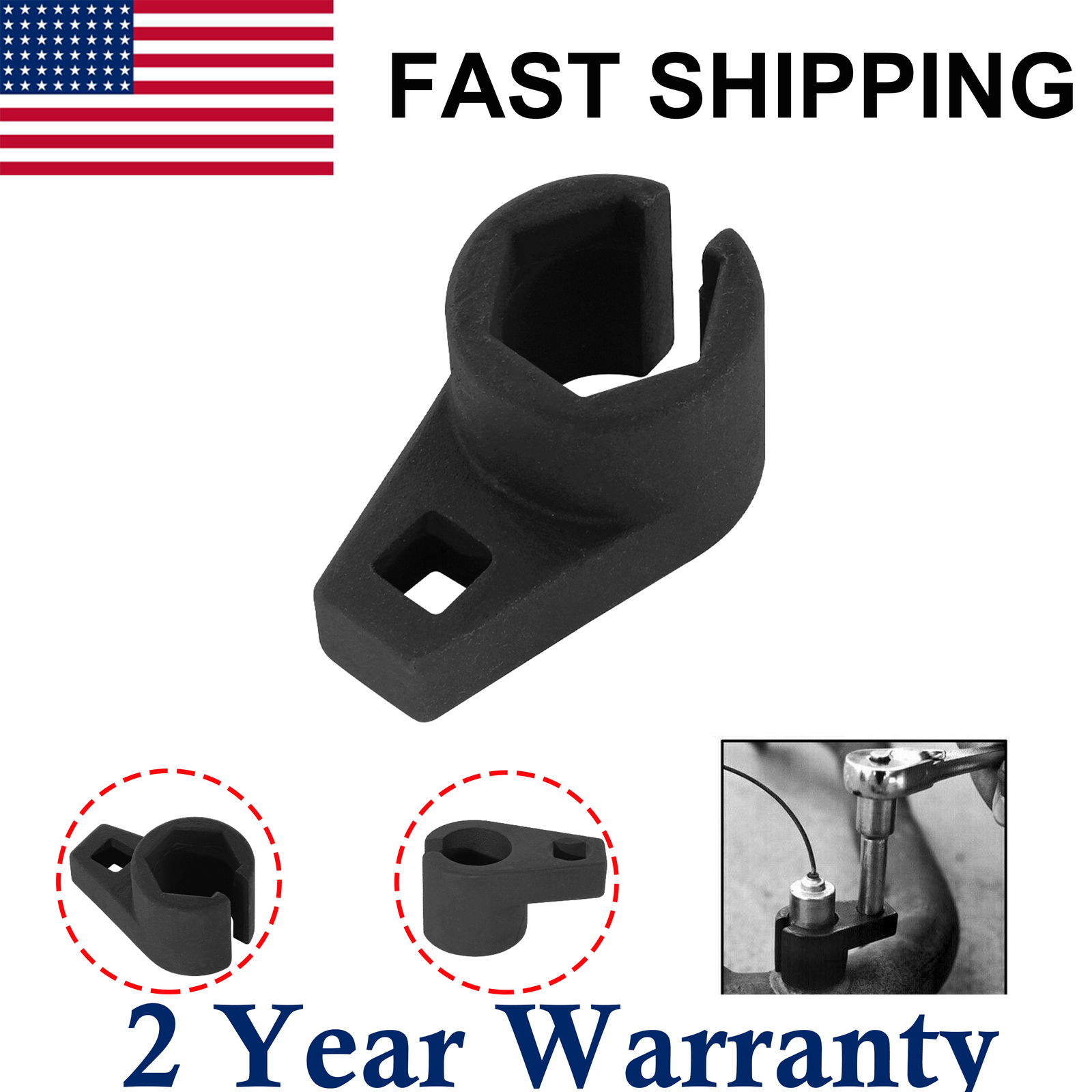 7/8-Inch 22mm Offset Oxygen O2 Sensor Socket Wrench Removal Tool Drive 3/8″ US