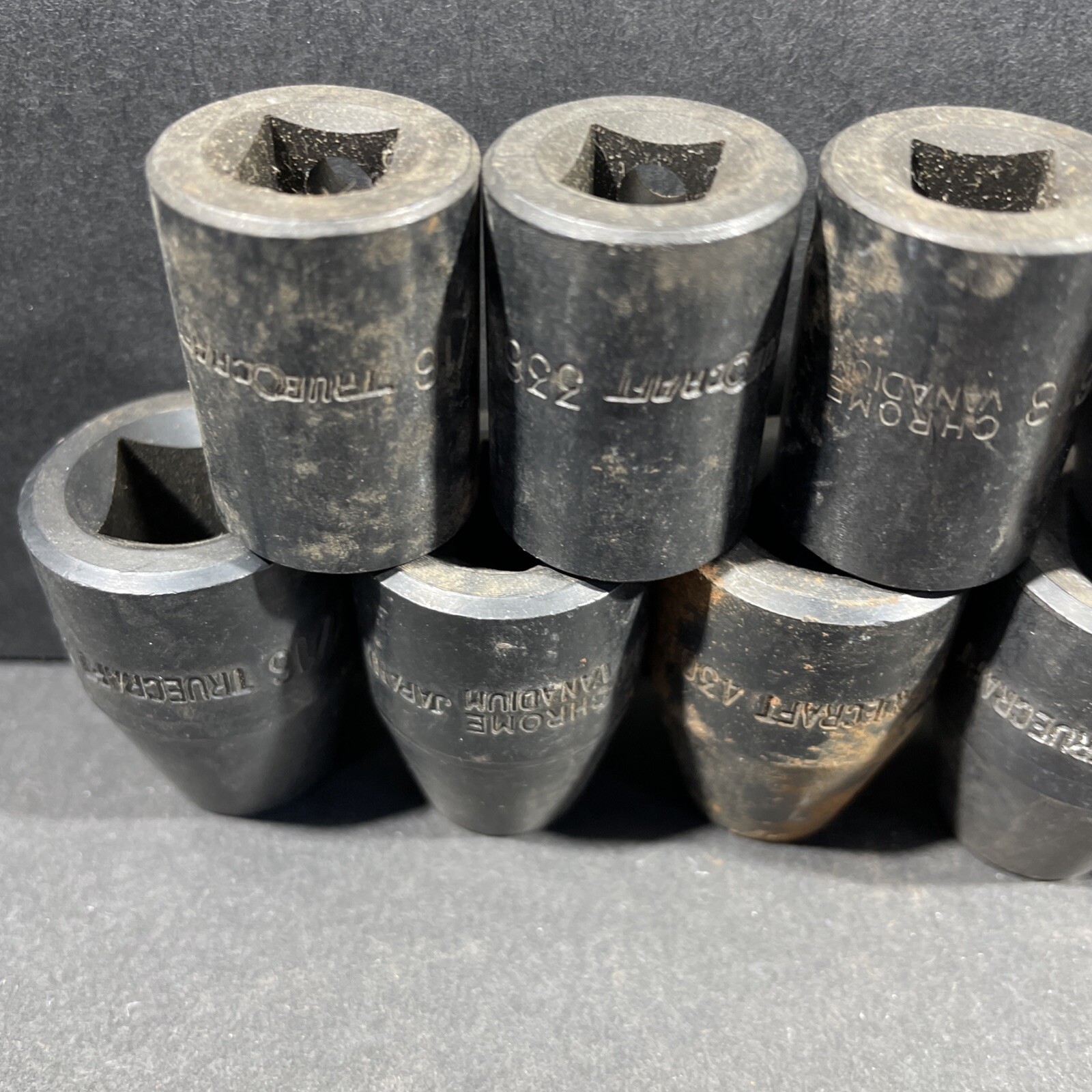 11- Truecraft Impact Sockets, 7/16” 13mm 9/16” 11/16”, 1/2 & 3/8 Drive, 6 Point