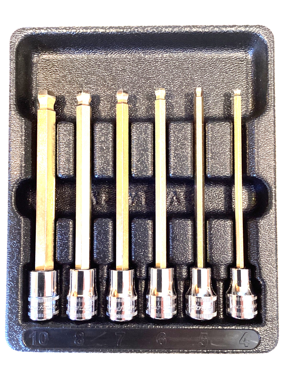 Snap On NEW 6 Piece 3/8”Dr Metric Long Ball Hex Bit Socket Set 206EFABLM SEALED