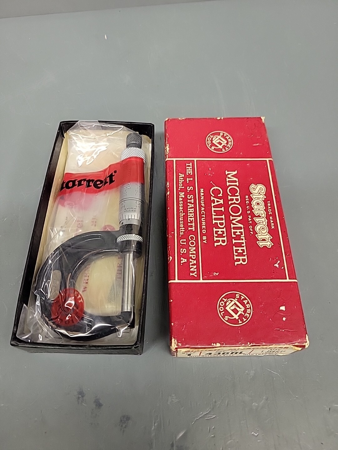 Starrett 436RL 1″ Micrometer Caliper With Ratchet Stop w/Lock Nut NEW OLD STOCK