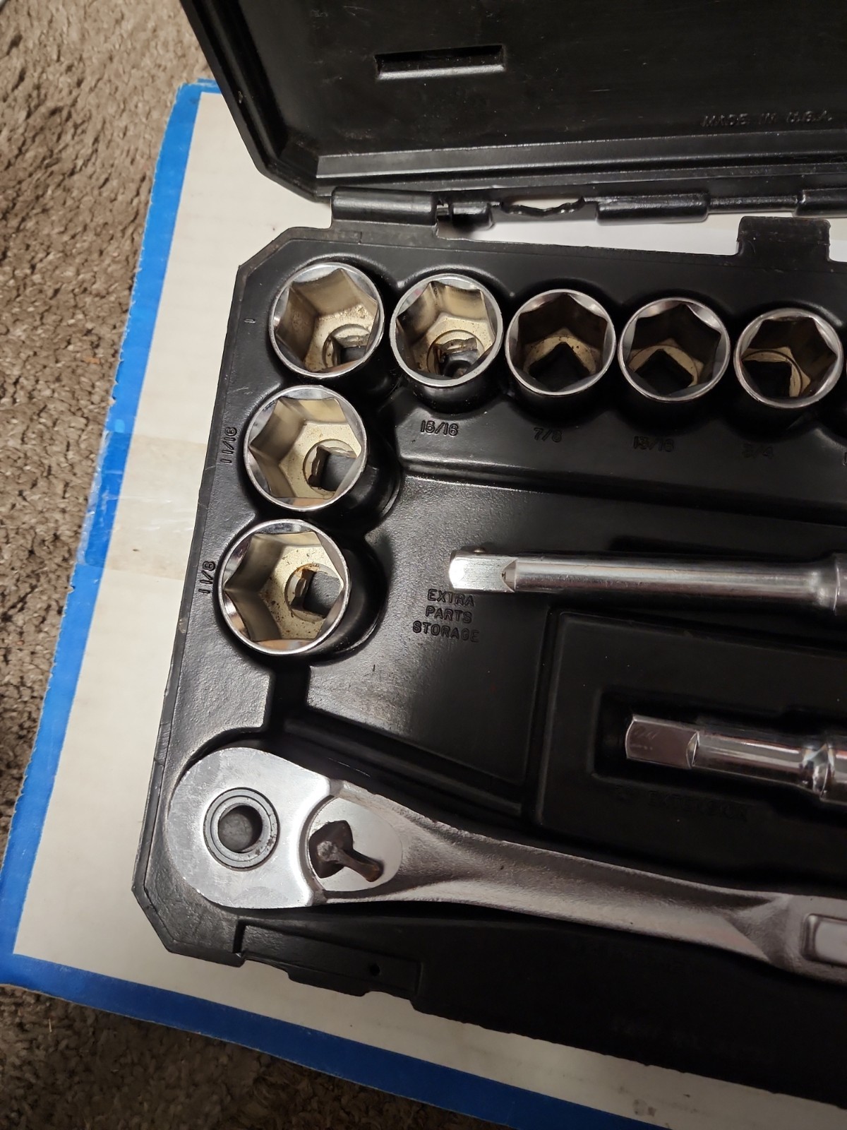 Craftsman USA 16-PC 1/2″ Drive 6 Point SAE Socket Wrench Set With Case #34790
