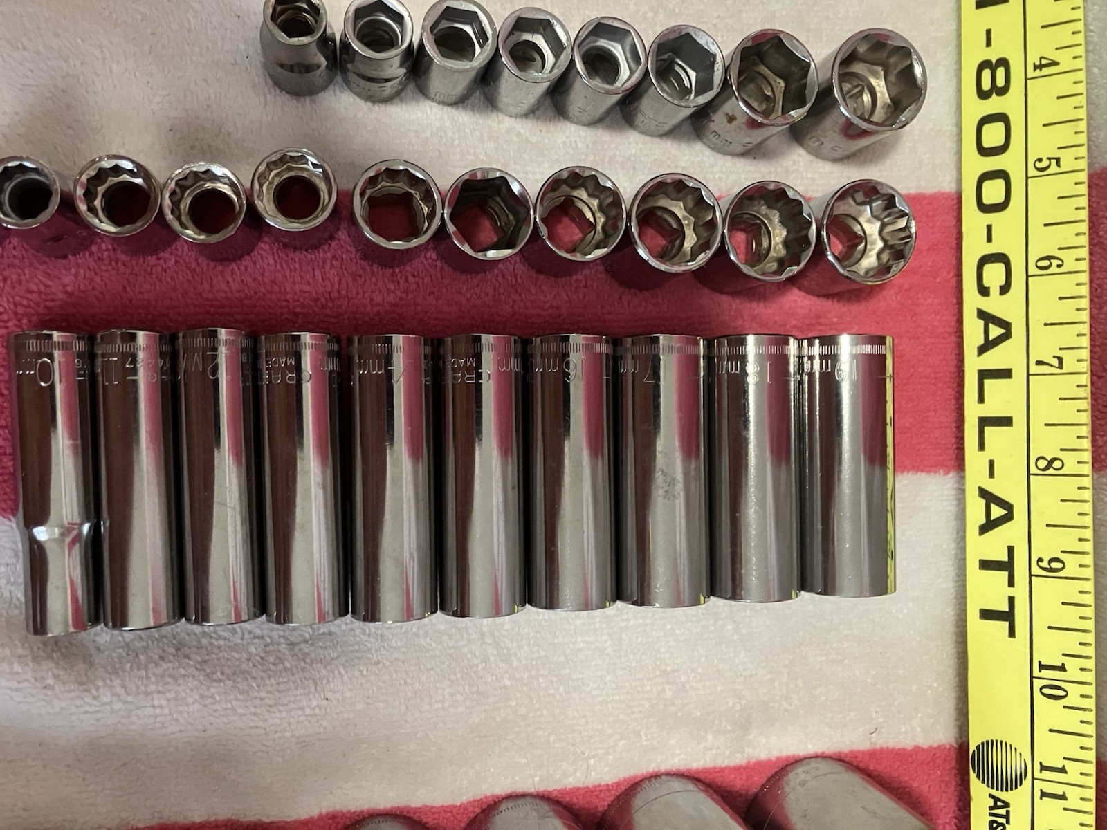 Craftsman USA 58pc Metric 3/8, 1/2, 1/4 Drive Socket Set Lot Vintage 6pt & 12pt