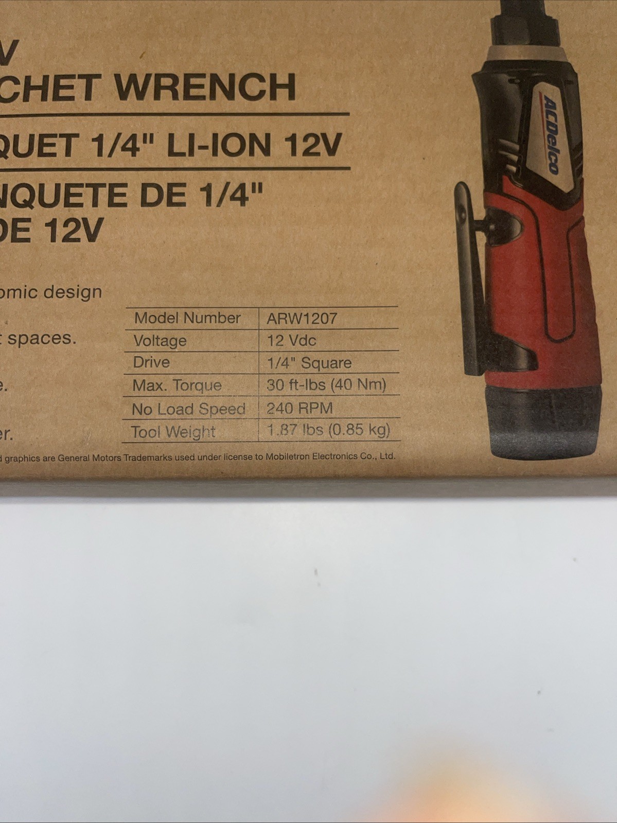 ACDelco ARW1207 Li-ion 12V 1/4″ Ratchet Wrench