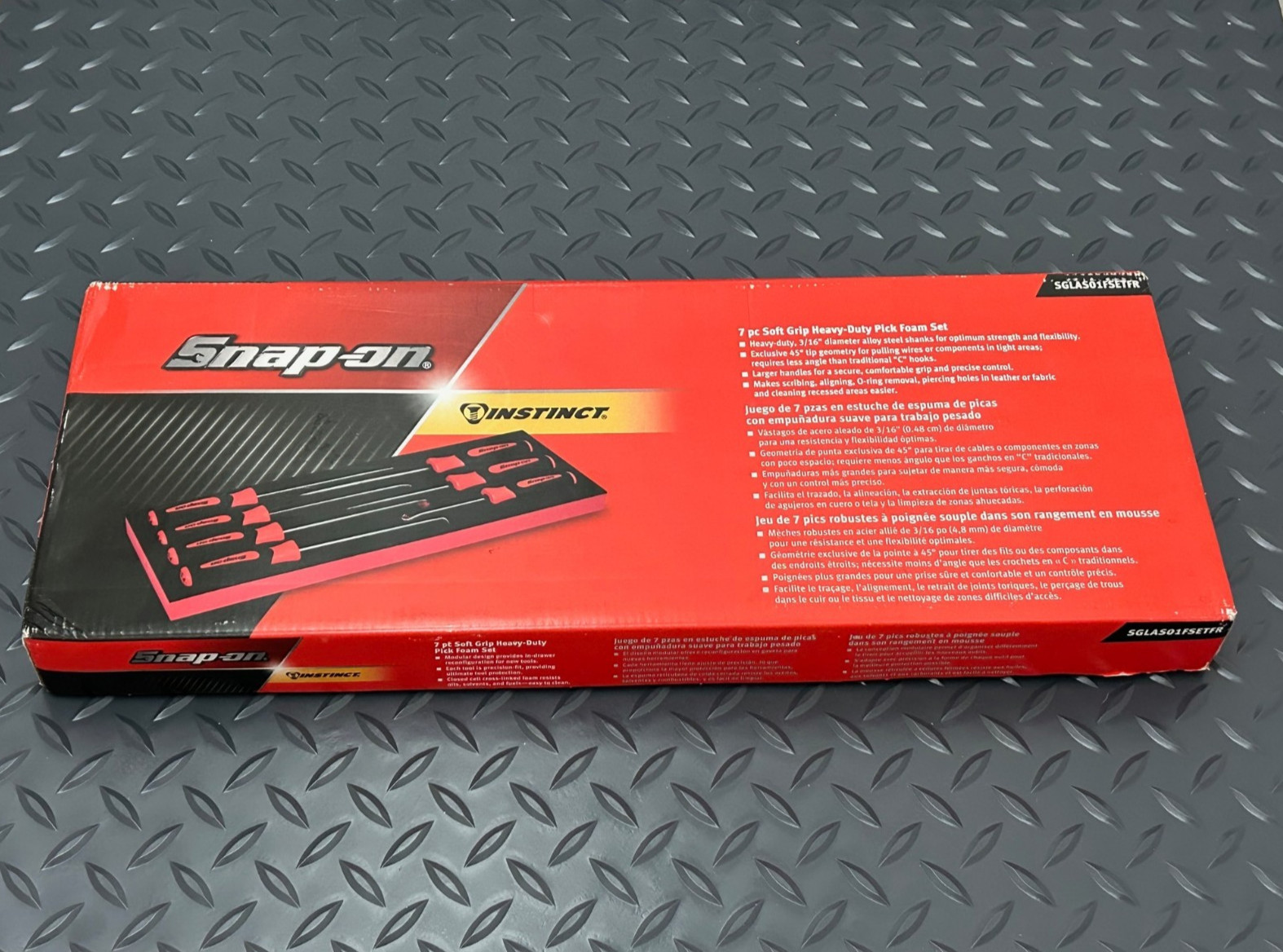 Snap-on 7-Piece RED Soft Grip Heavy-Duty Pick Foam Set SGLAS01FSETFR New SEALED