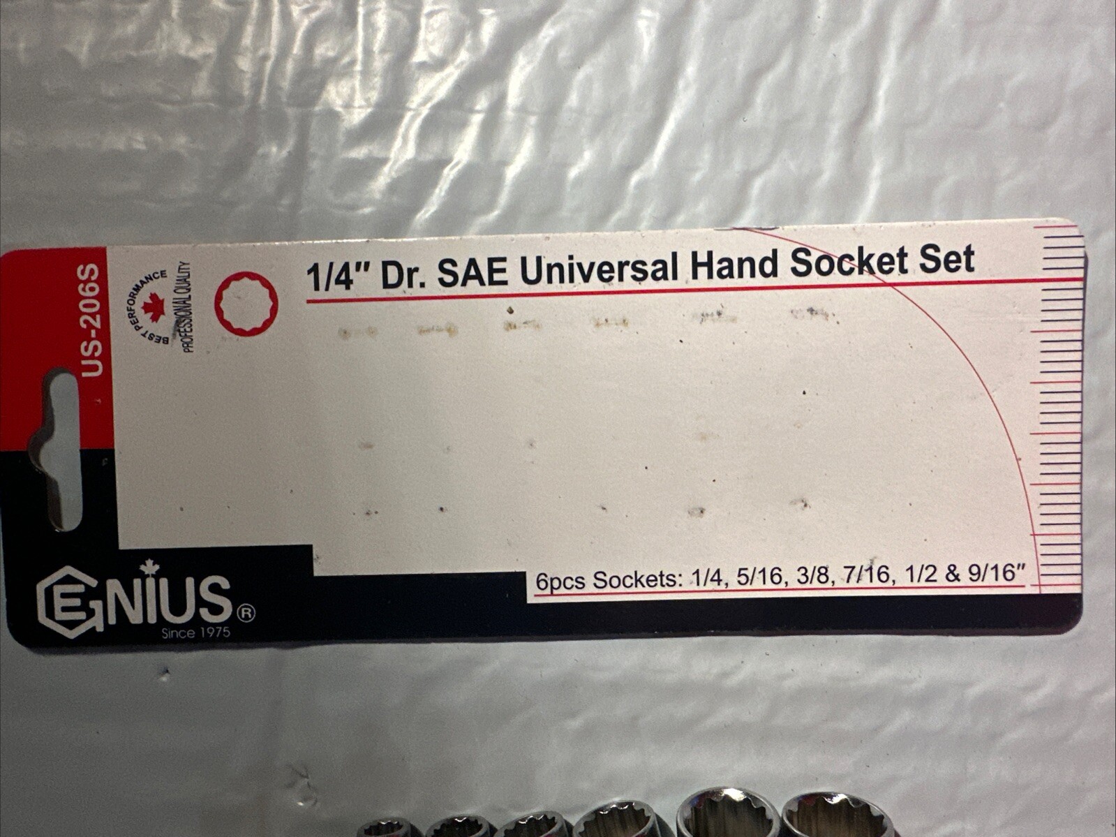 Genius Tools 6 Piece 1/4″Drive SAE Universal Hand Socket Set (12-Point) US-206S